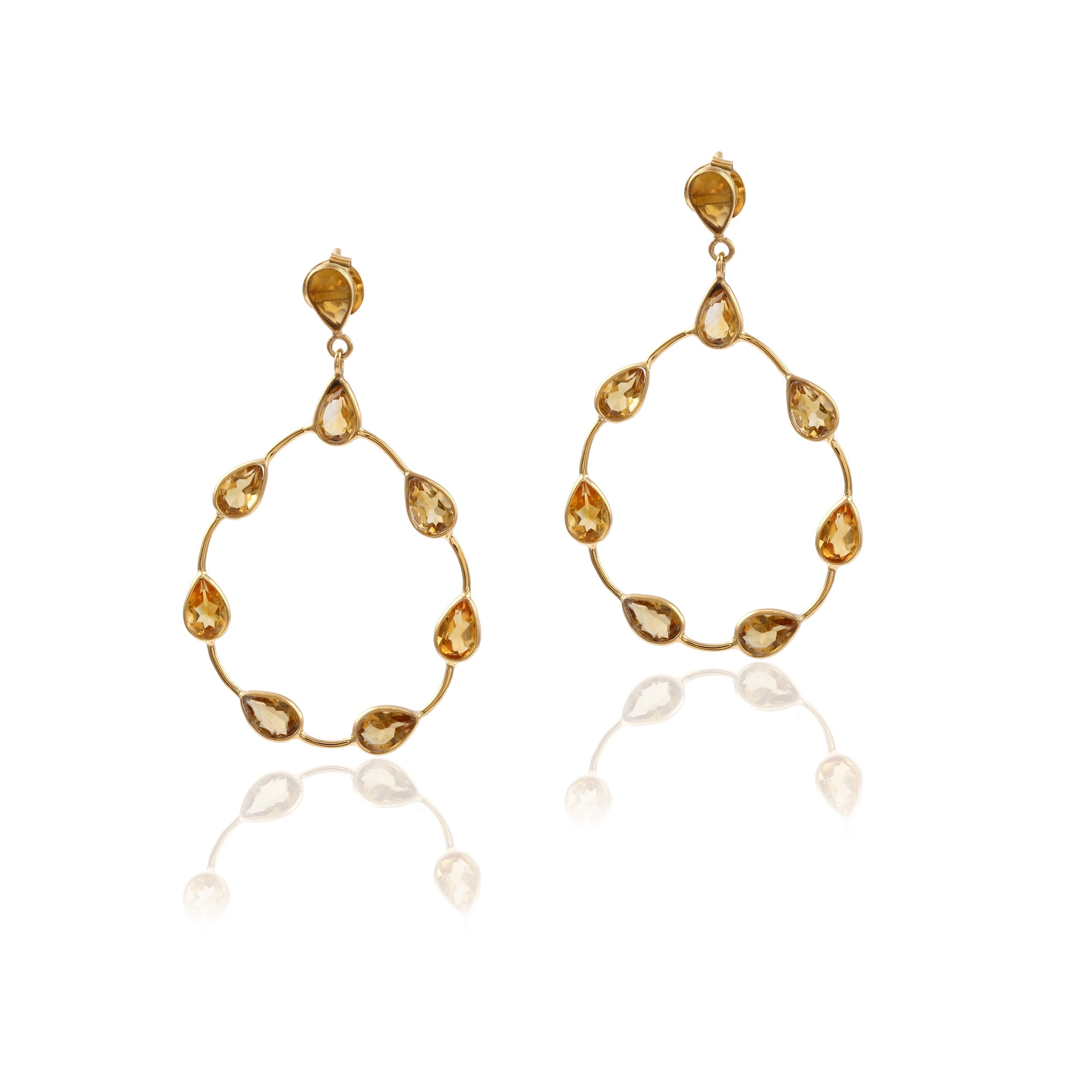 Tikka in Gold with pear shaped citrine droplets