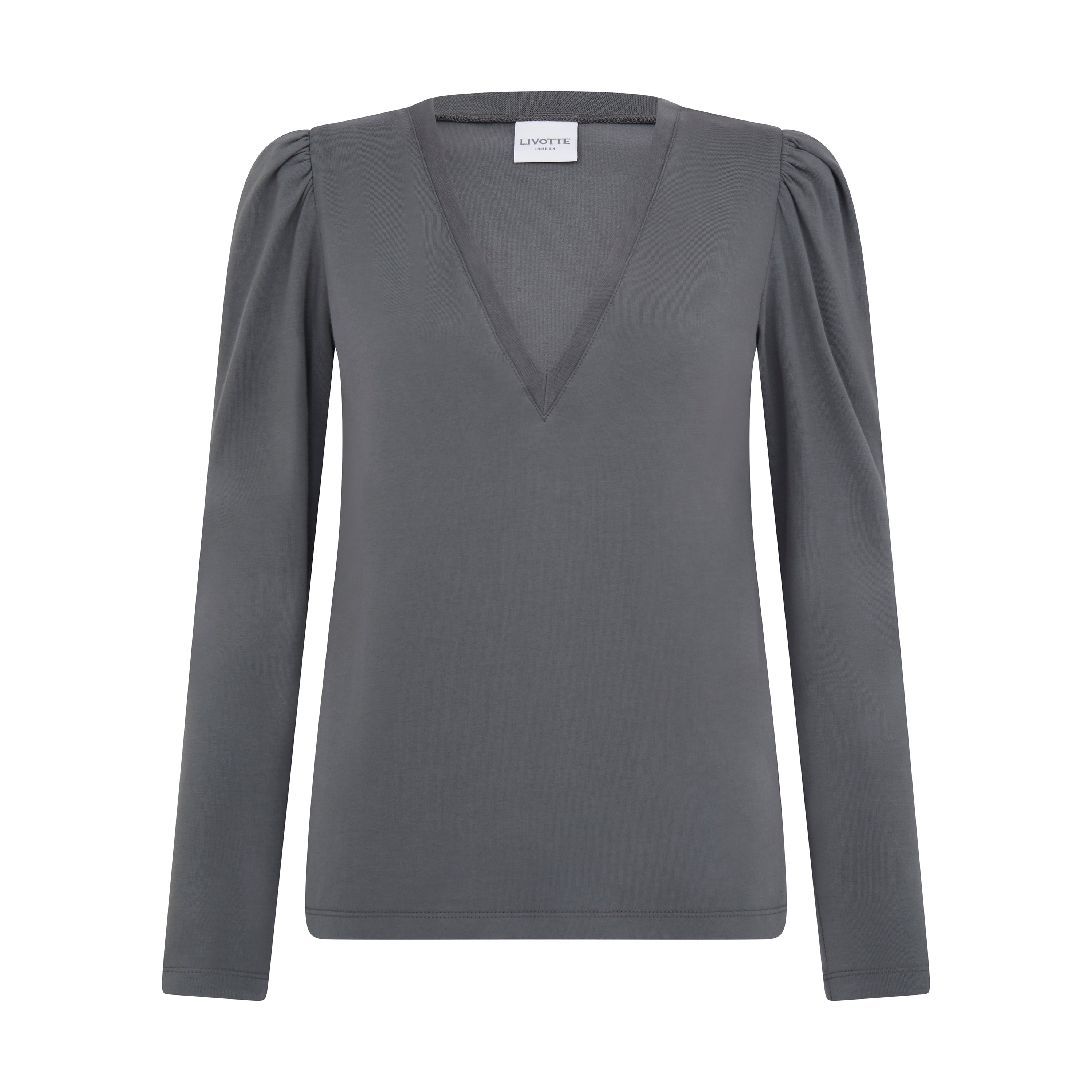 ALICE- V-NECK LONG PUFF SLEEVE T-SHIRT