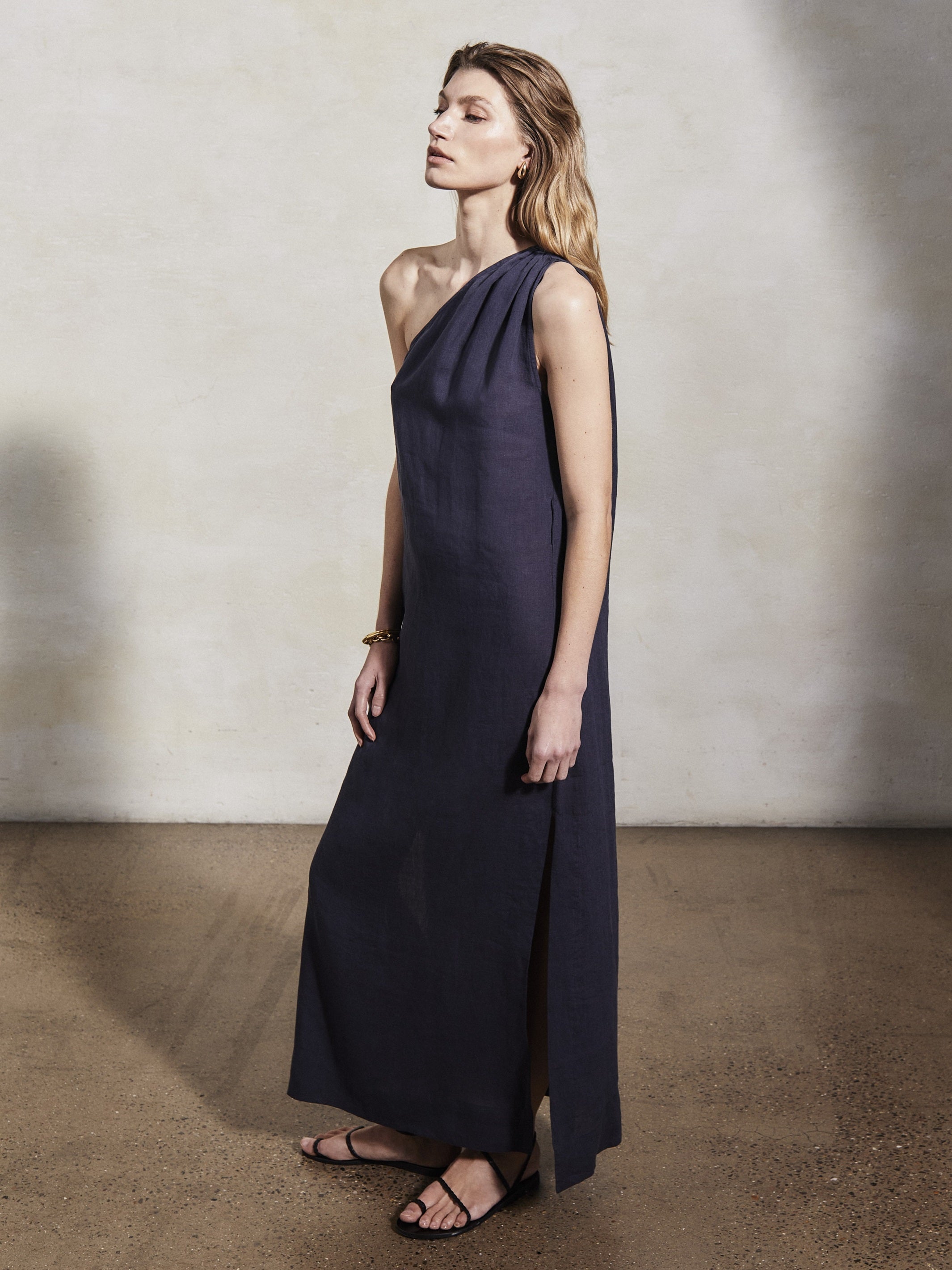 ATHENA - Midnight Linen Dress