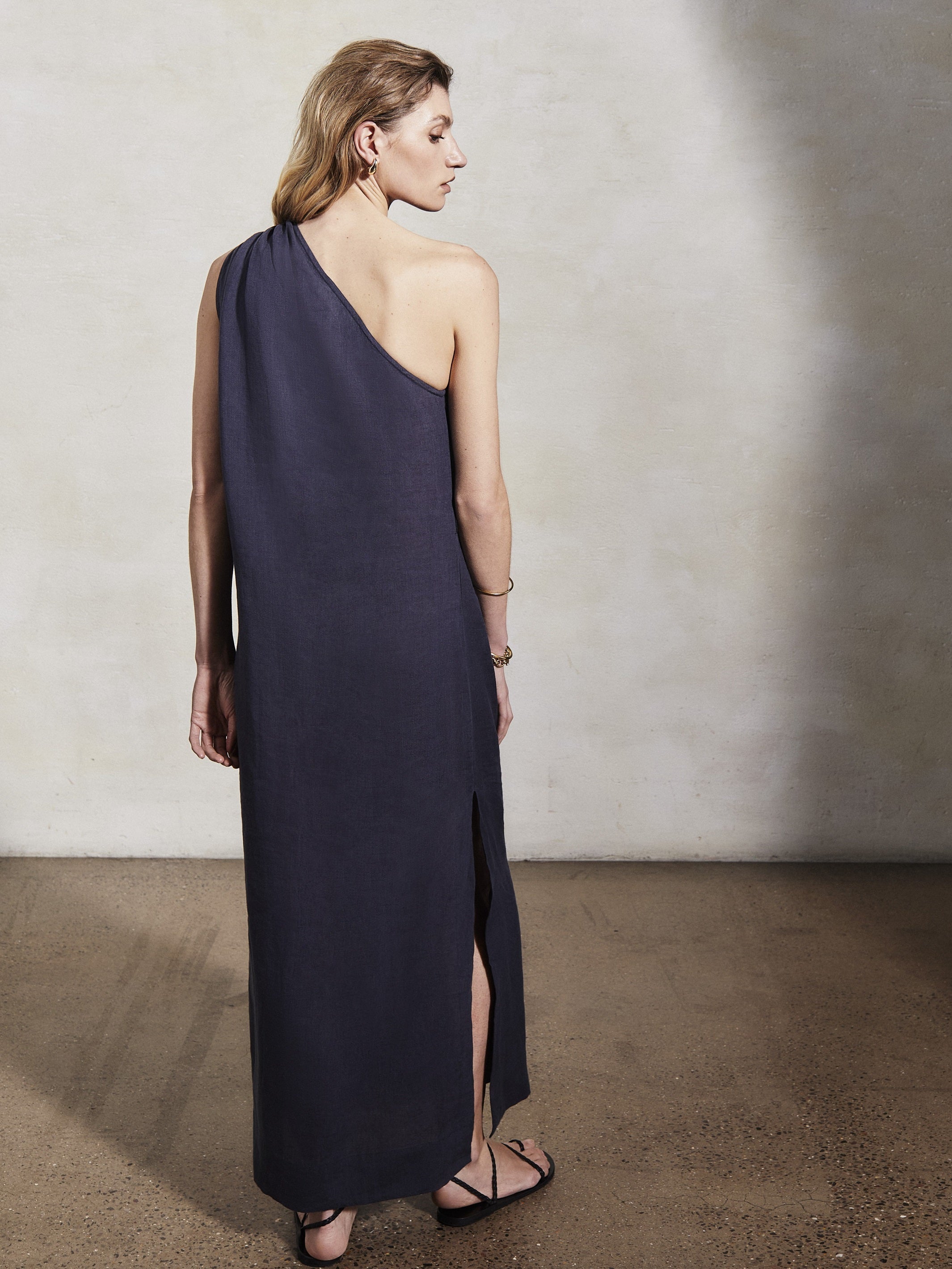 ATHENA - Midnight Linen Dress
