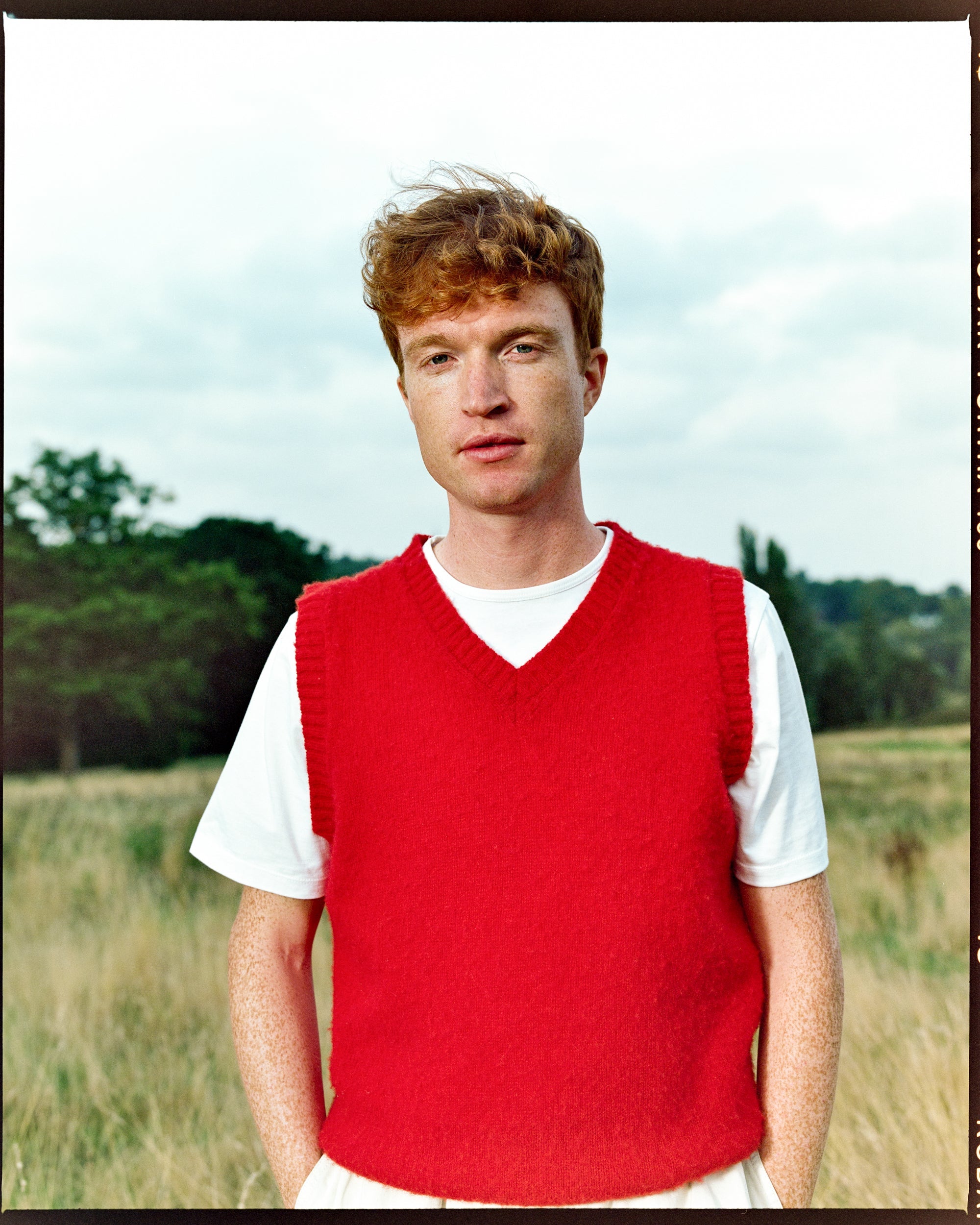 Red Brushed Lambswool Vest