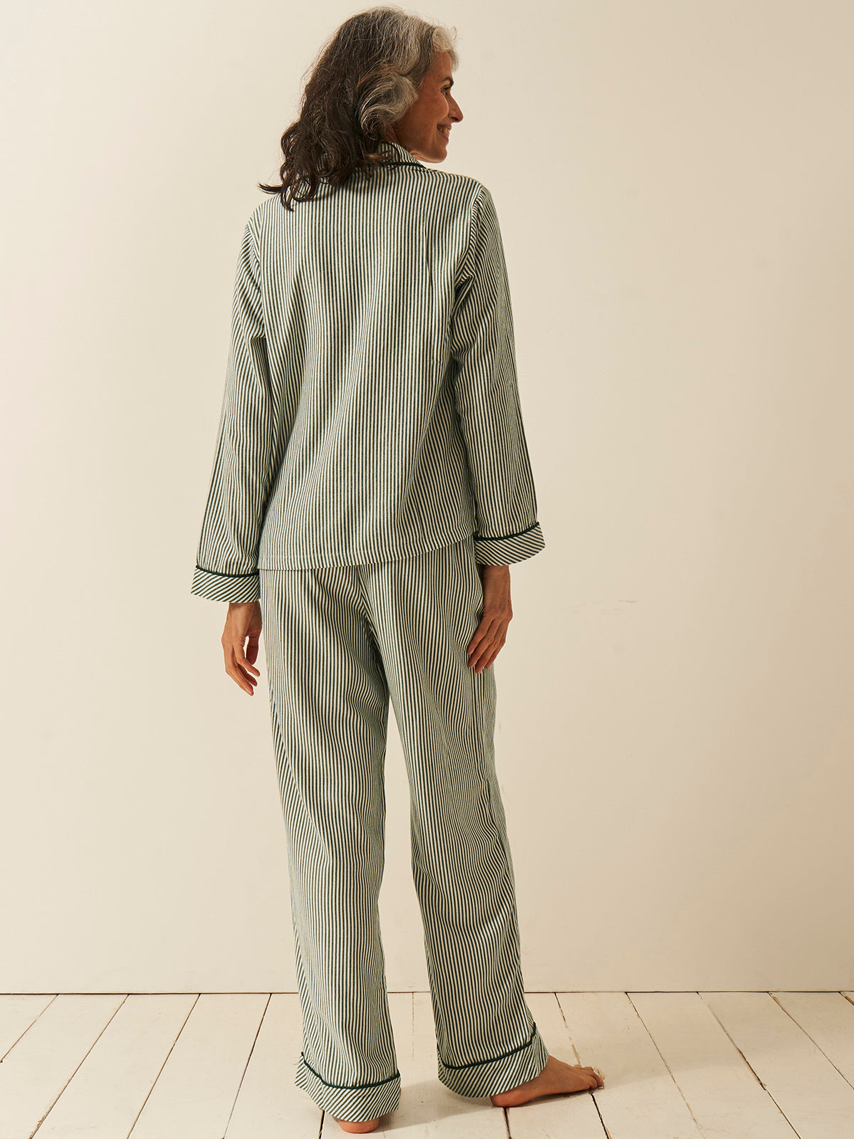 Soft Brushed Woven Pyjama Bottoms - Alpine Stripe