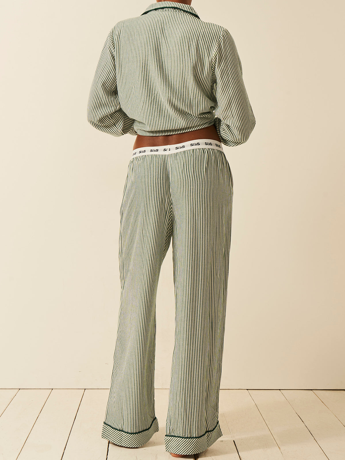 Soft Brushed Woven Pyjama Bottoms - Alpine Stripe