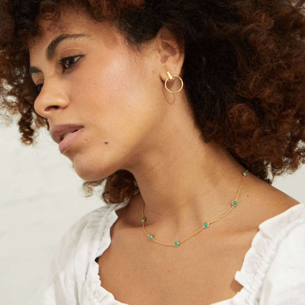 Antibes Chrysoprase and Gold Vermeil Necklace