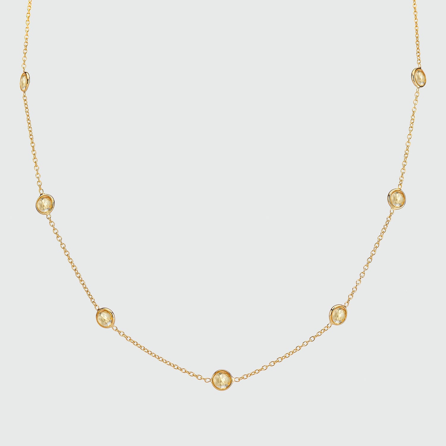 Antibes Citrine and Gold Vermeil Station Necklace