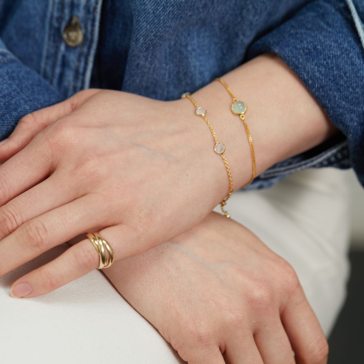 Antibes Moonstone & Gold Vermeil Bracelet