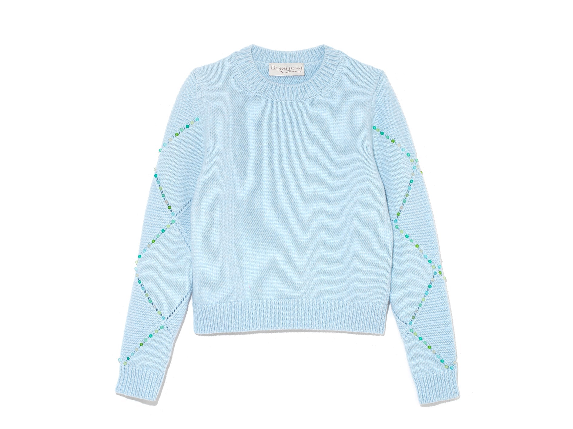 Harlequin Multi Beaded Sweater - Washed Denim