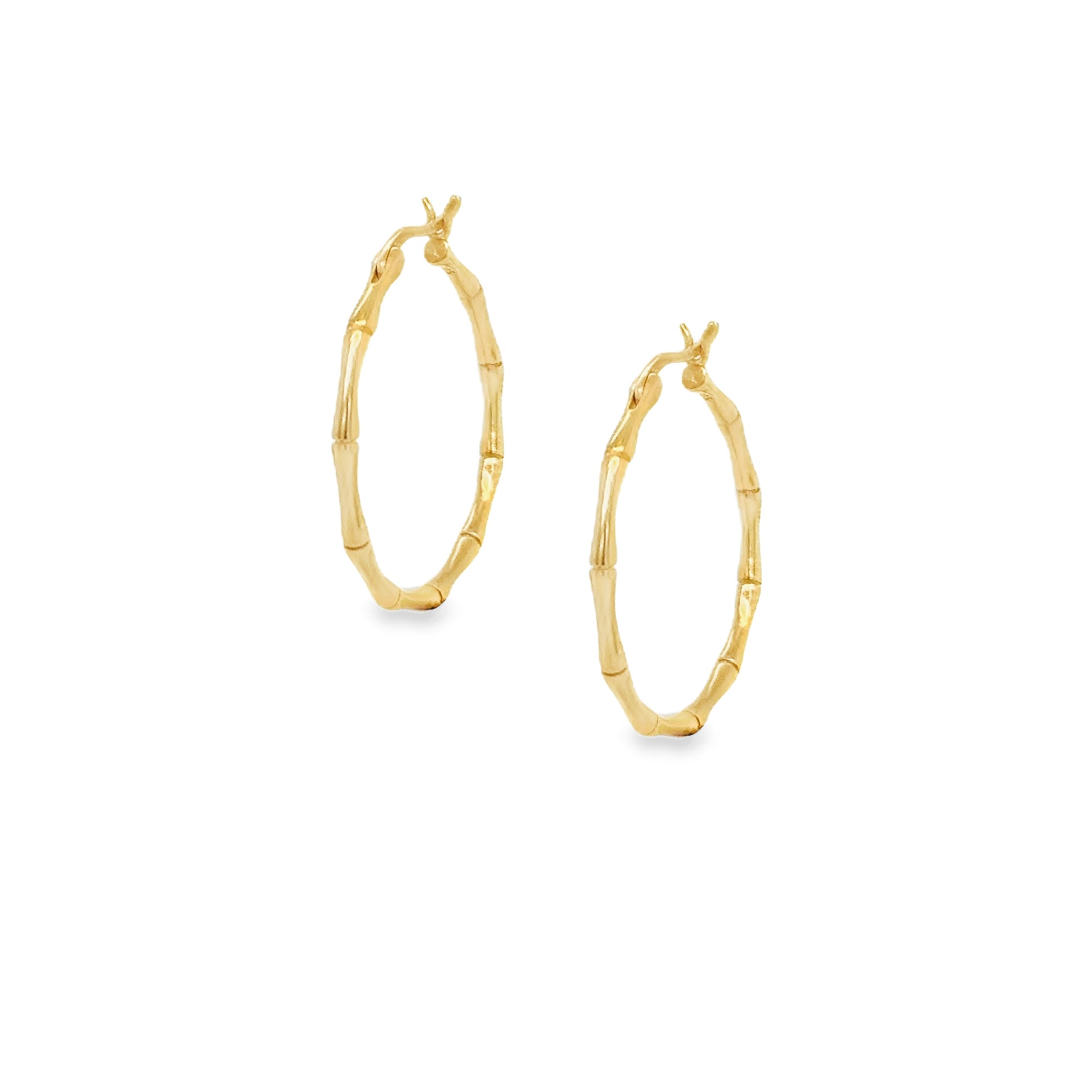Bamboo Hoop Earrings Gold