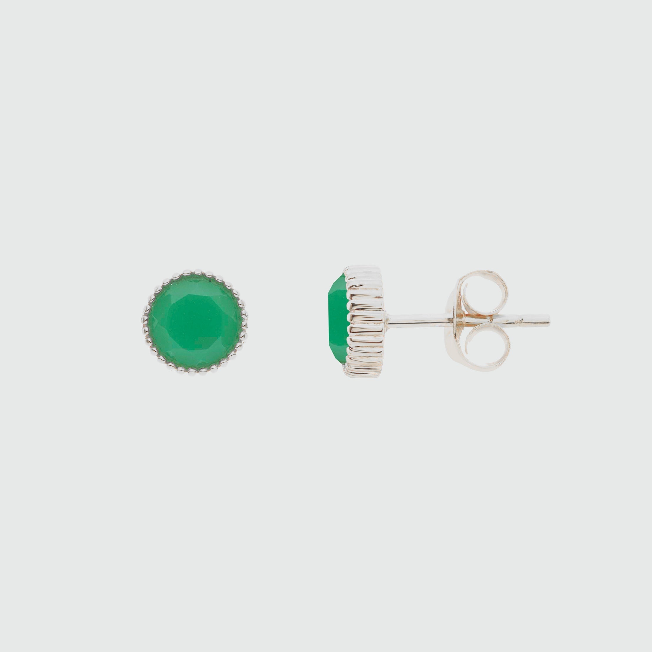 Barcelona Sterling Silver Birthstone Stud Earrings