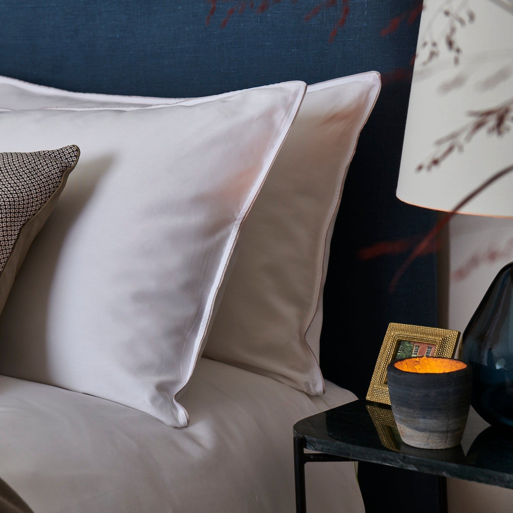Heritage Duvet Cover - White With Silver Trim