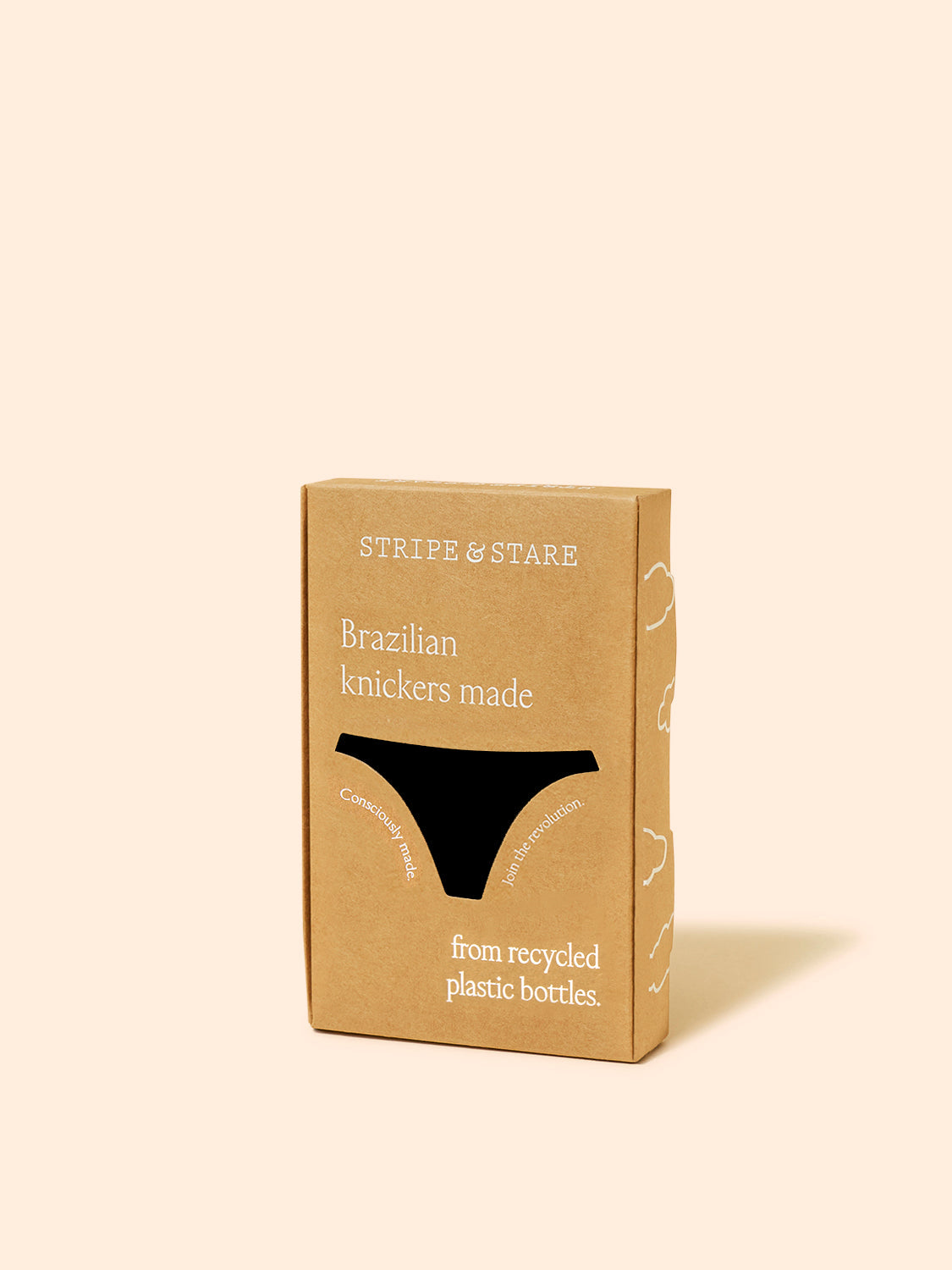 Eco Lace Brazilian Knicker - Black
