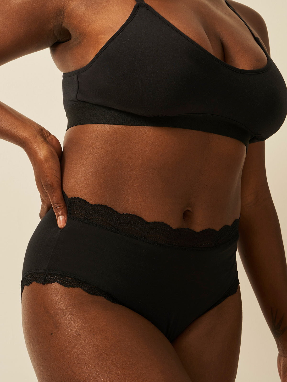 High Rise Knicker Four Pack - Black