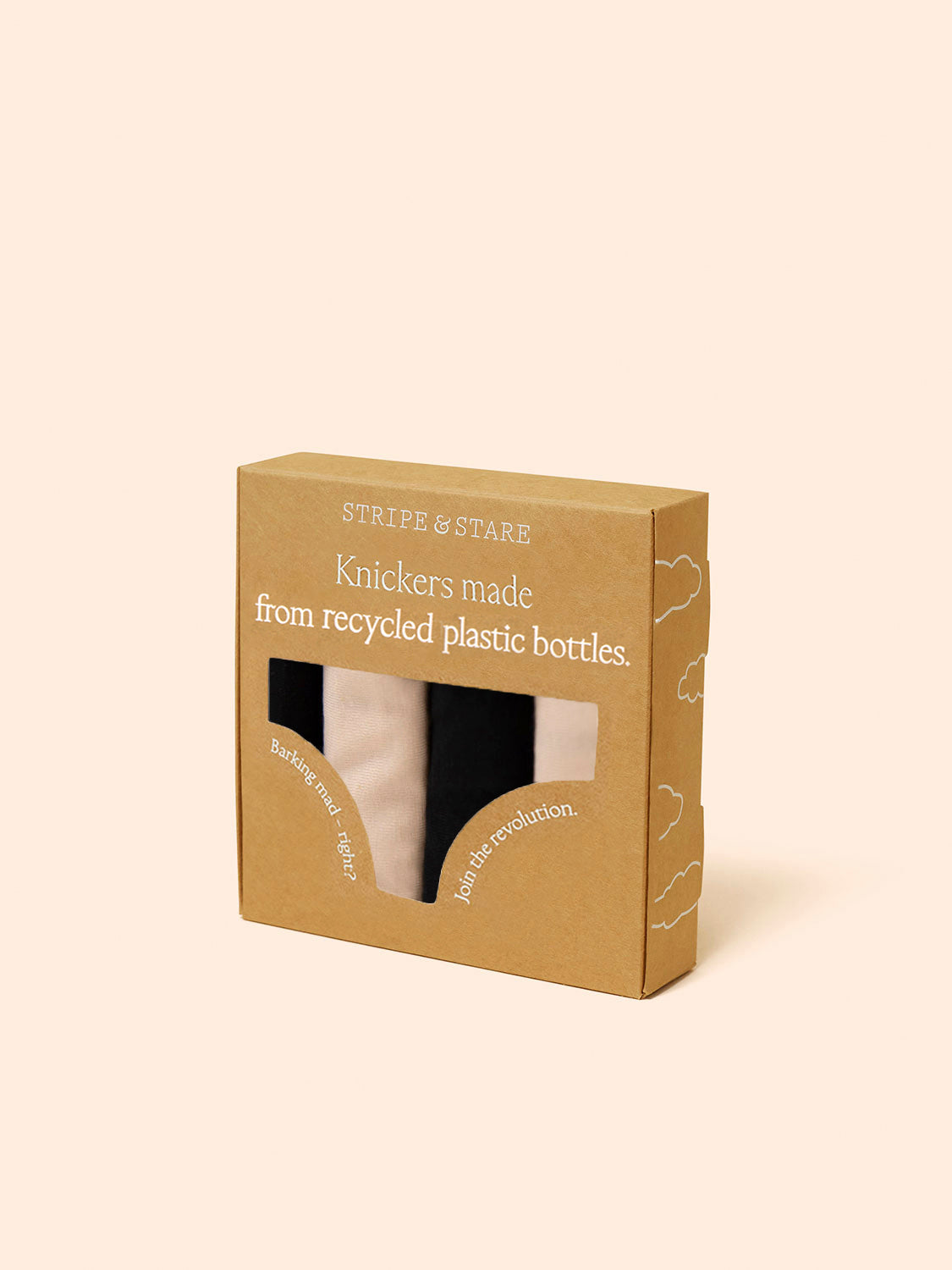 Eco Lace Original Knicker Four Pack - Black & Sand