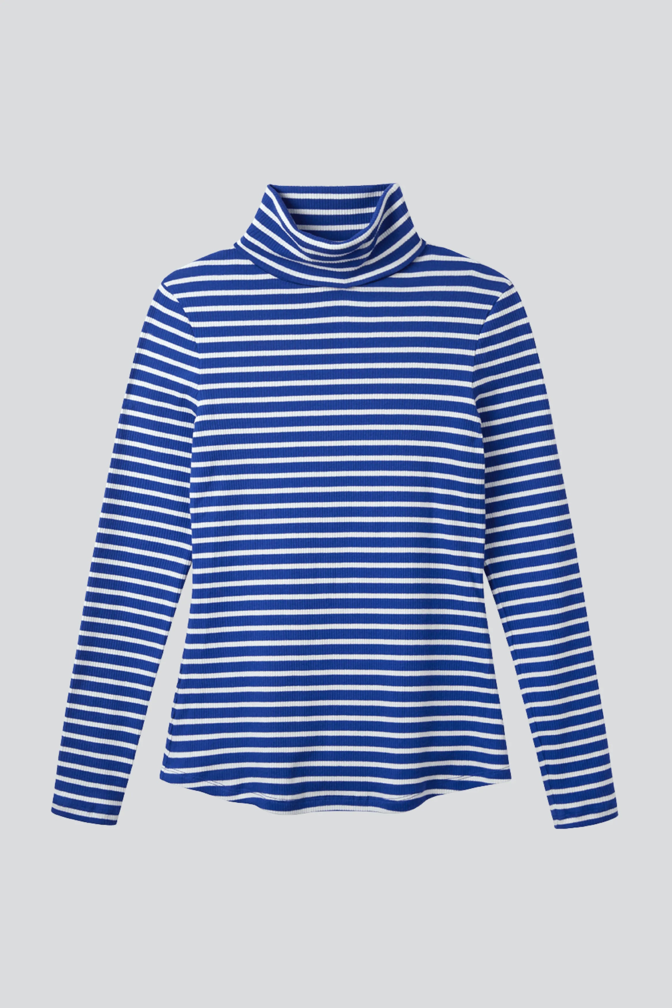 Striped Cotton Roll Neck