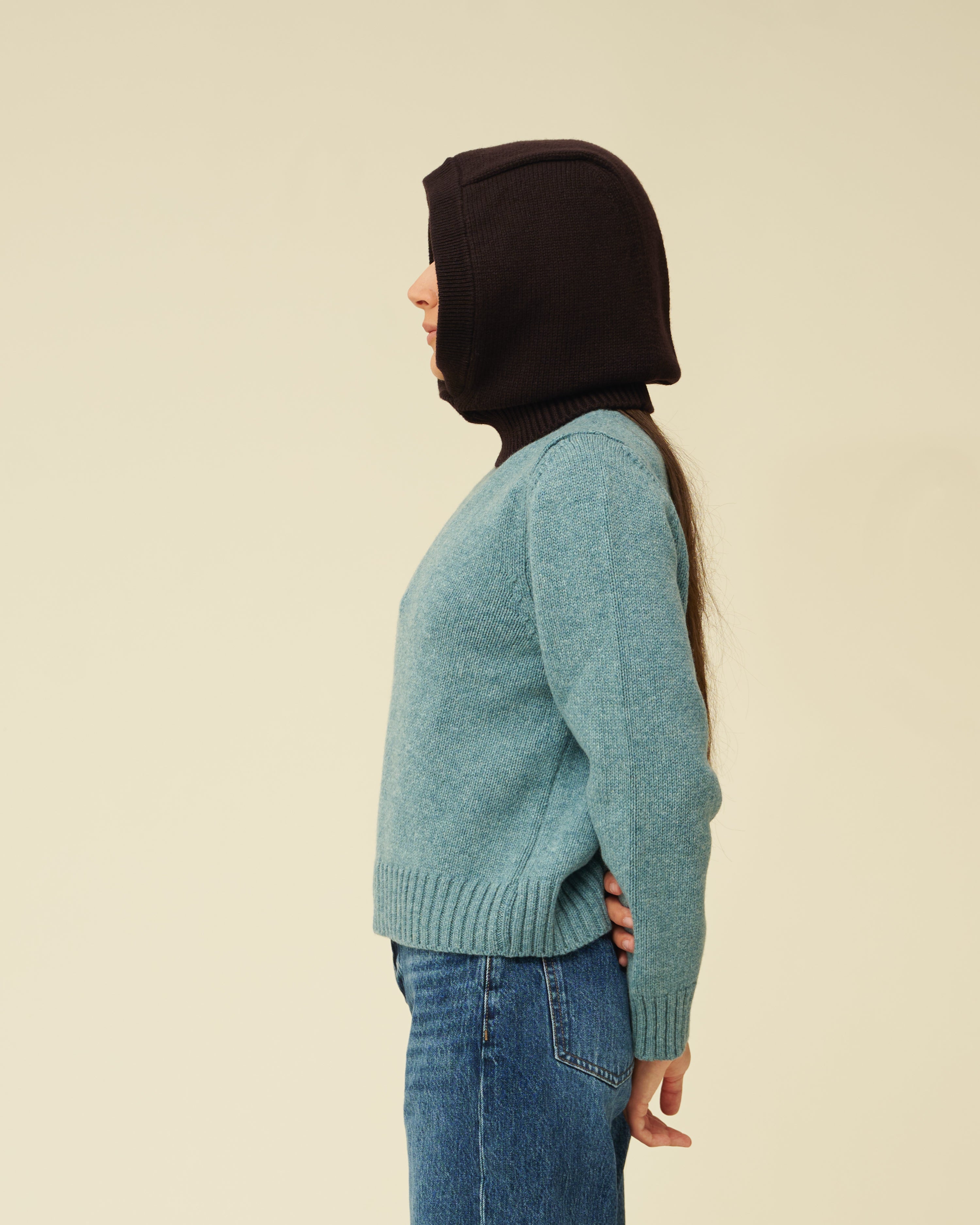 Merino Lambswool Hood - Dark Brown