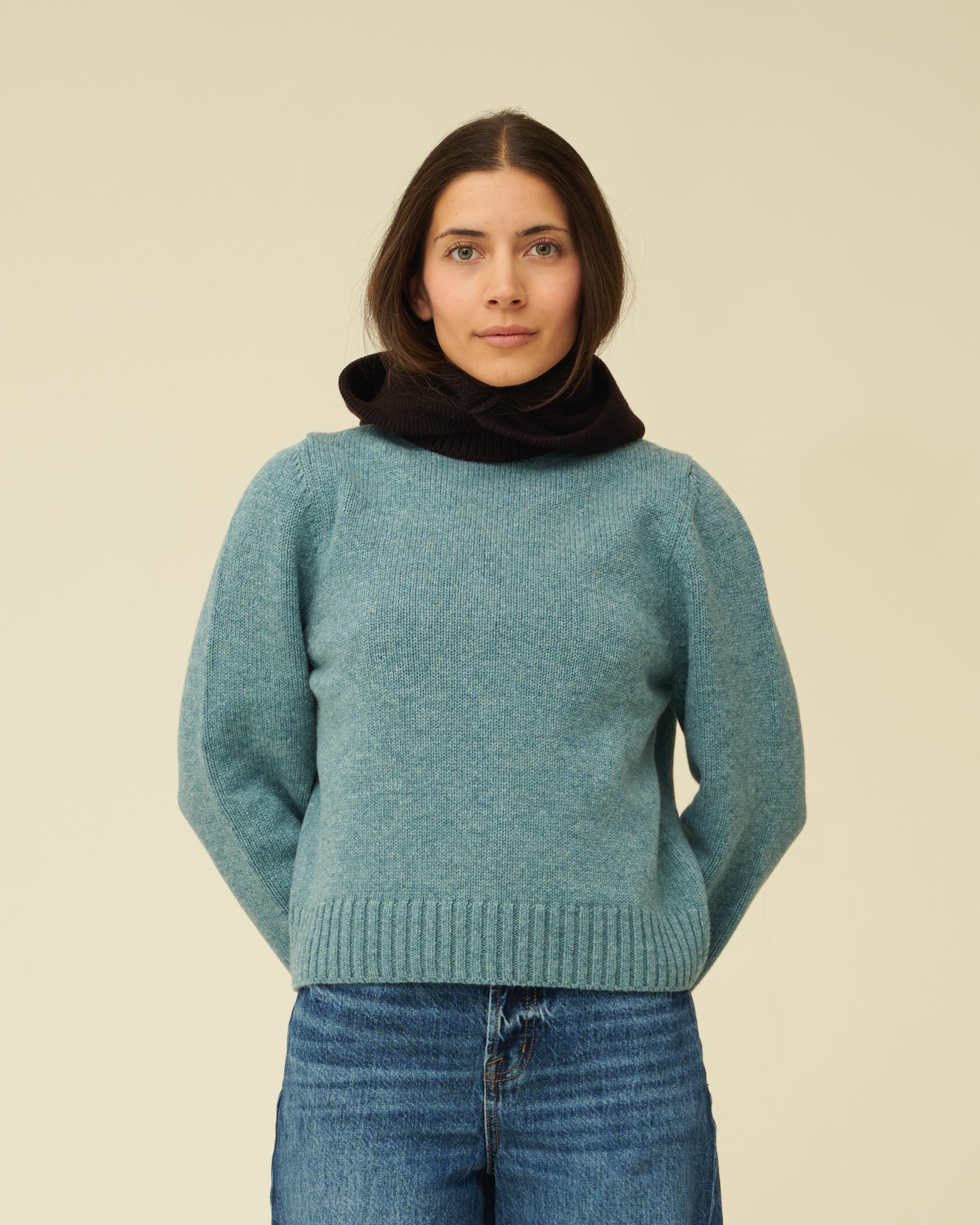 Merino Lambswool Hood - Dark Brown