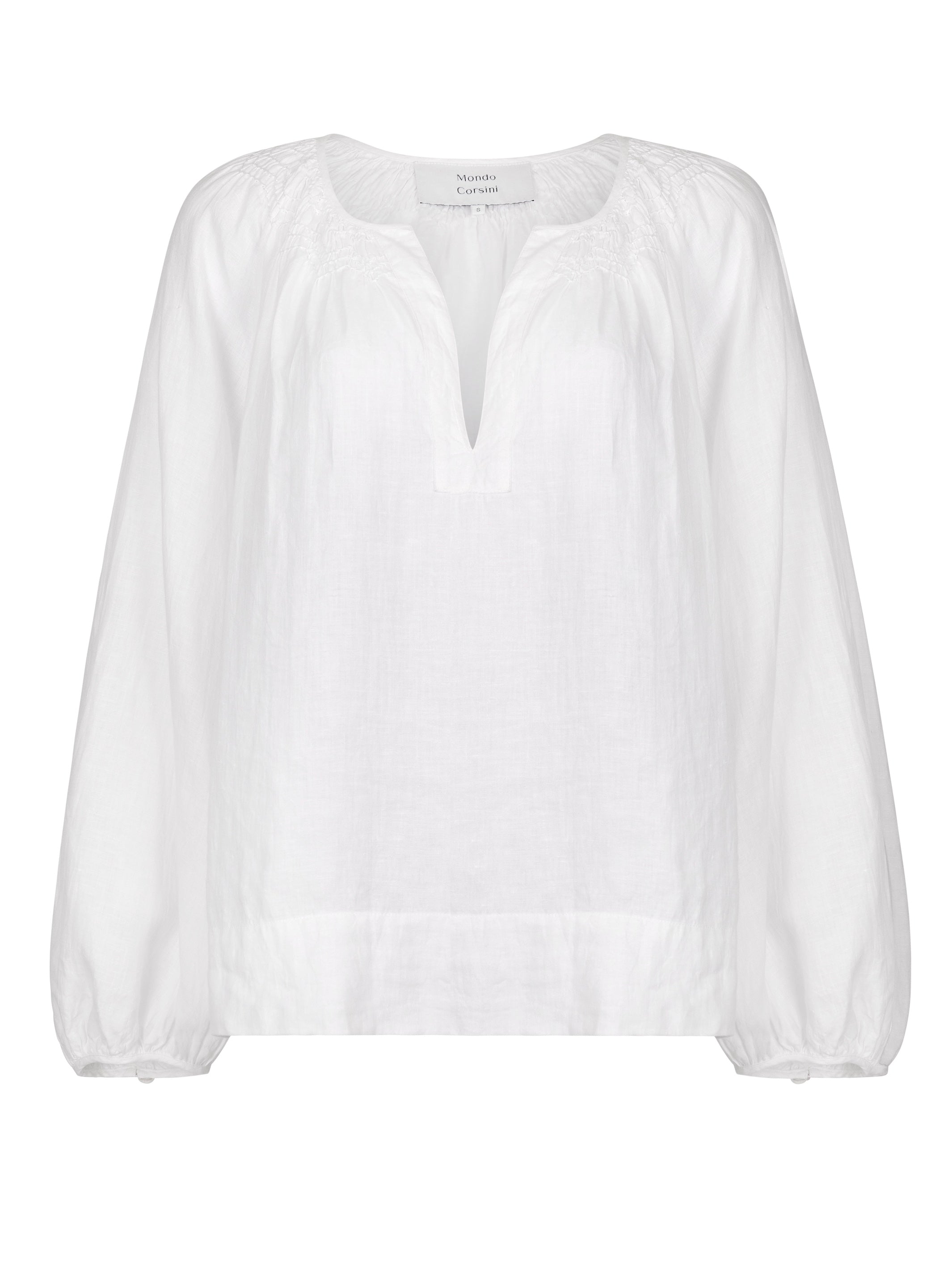 ELIZABETH - White Linen Blouse