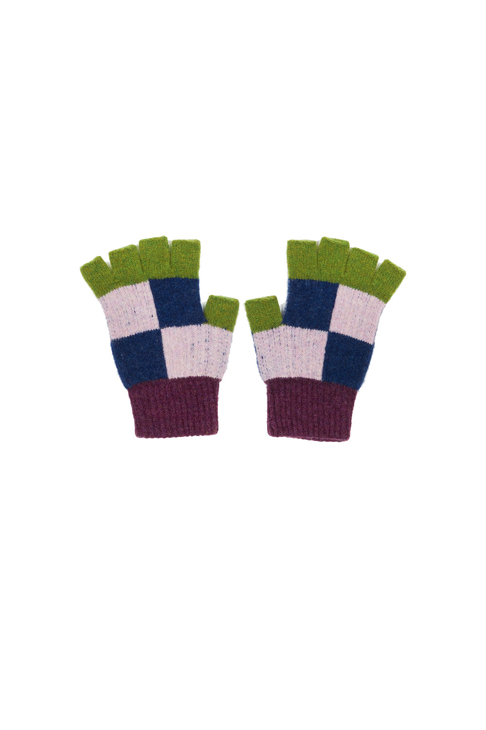 Check Fingerless Glove - Blossom