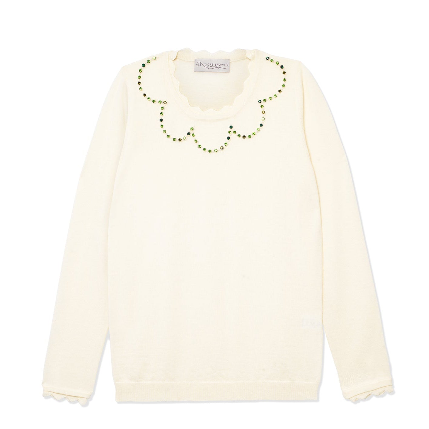 Crystal Scallop Sweater - Buttermilk