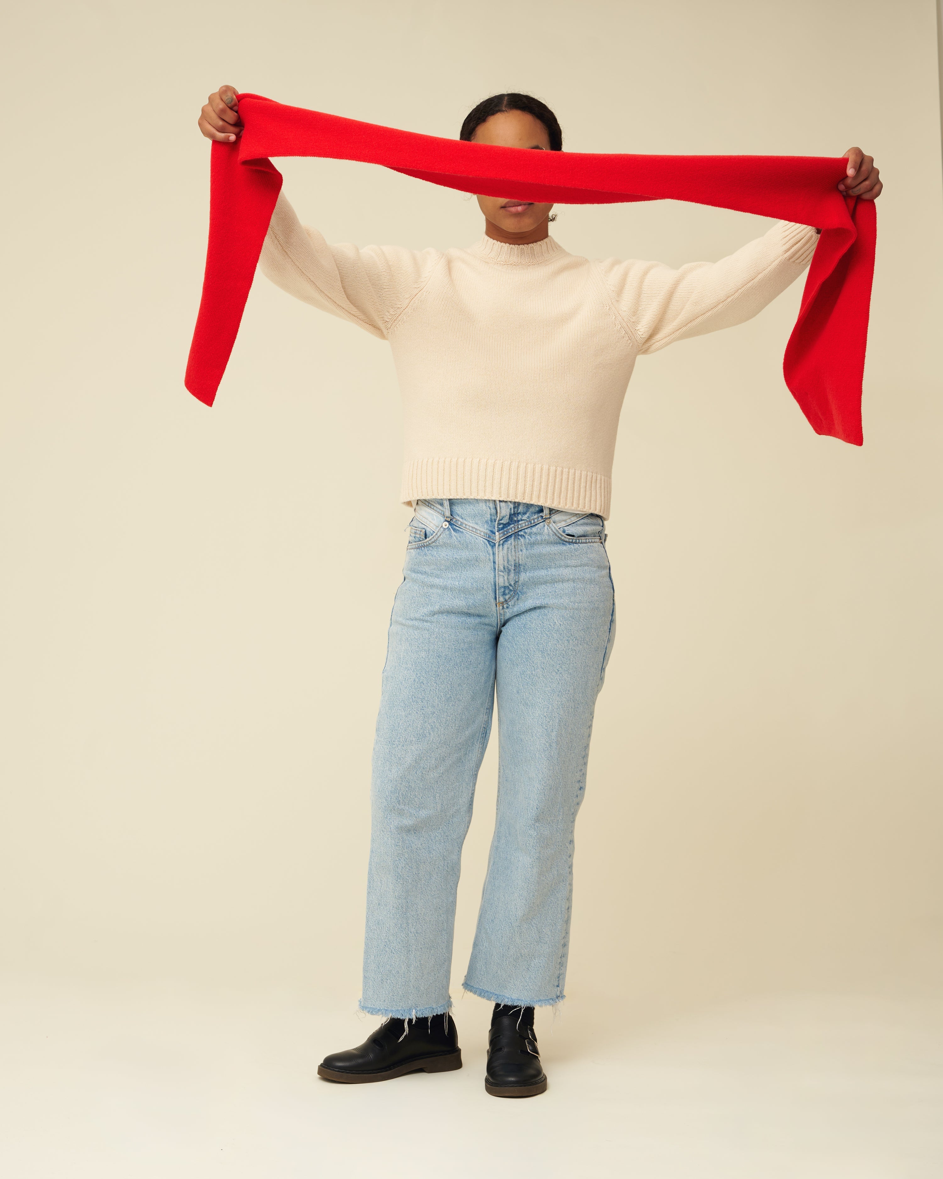 Merino Lambswool Scarf - Poppy Red