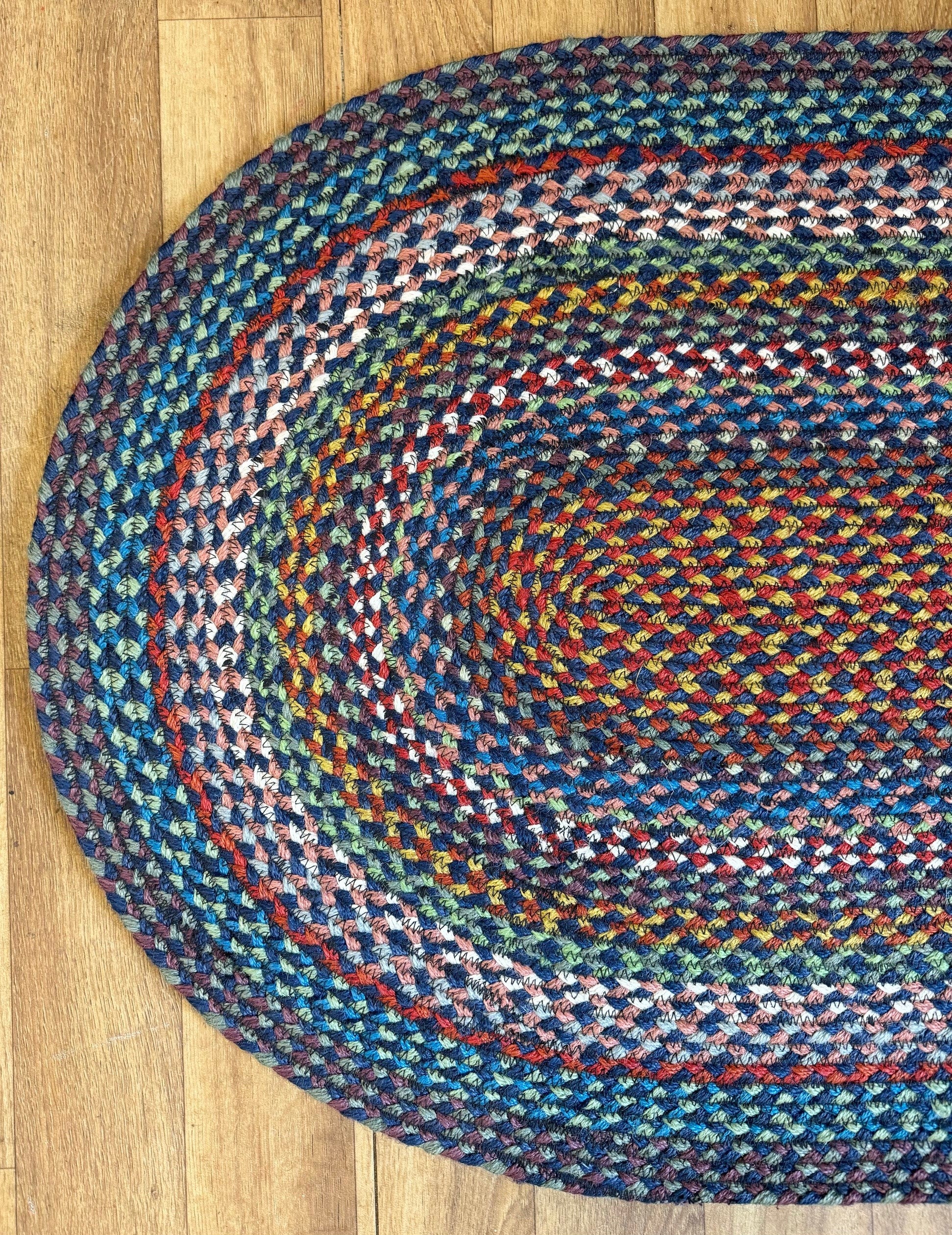 Carnival Blue Oval Jute Rug