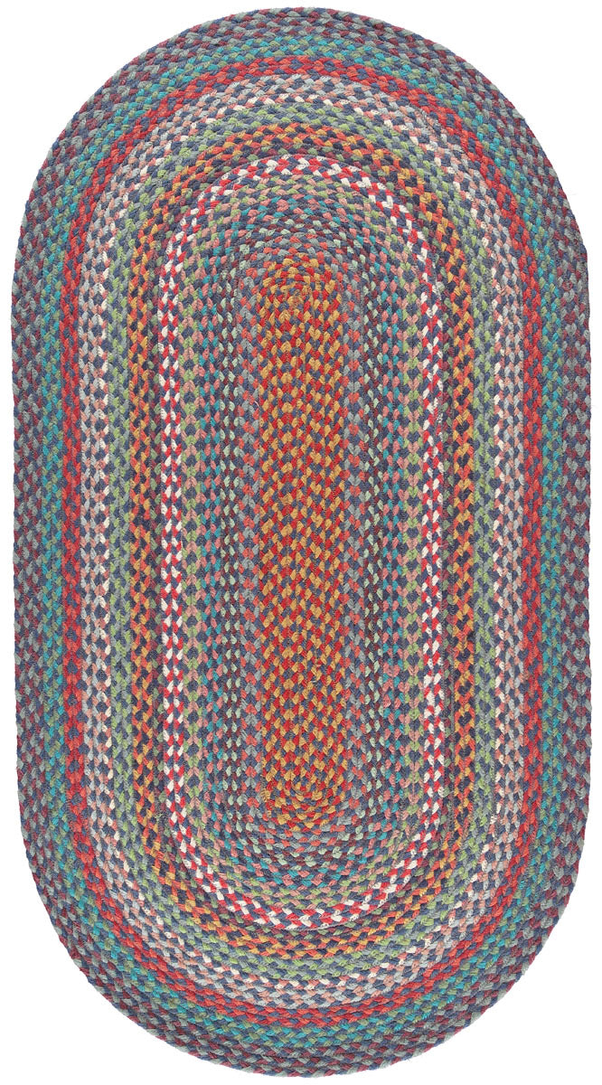 Carnival Blue Oval Jute Rug