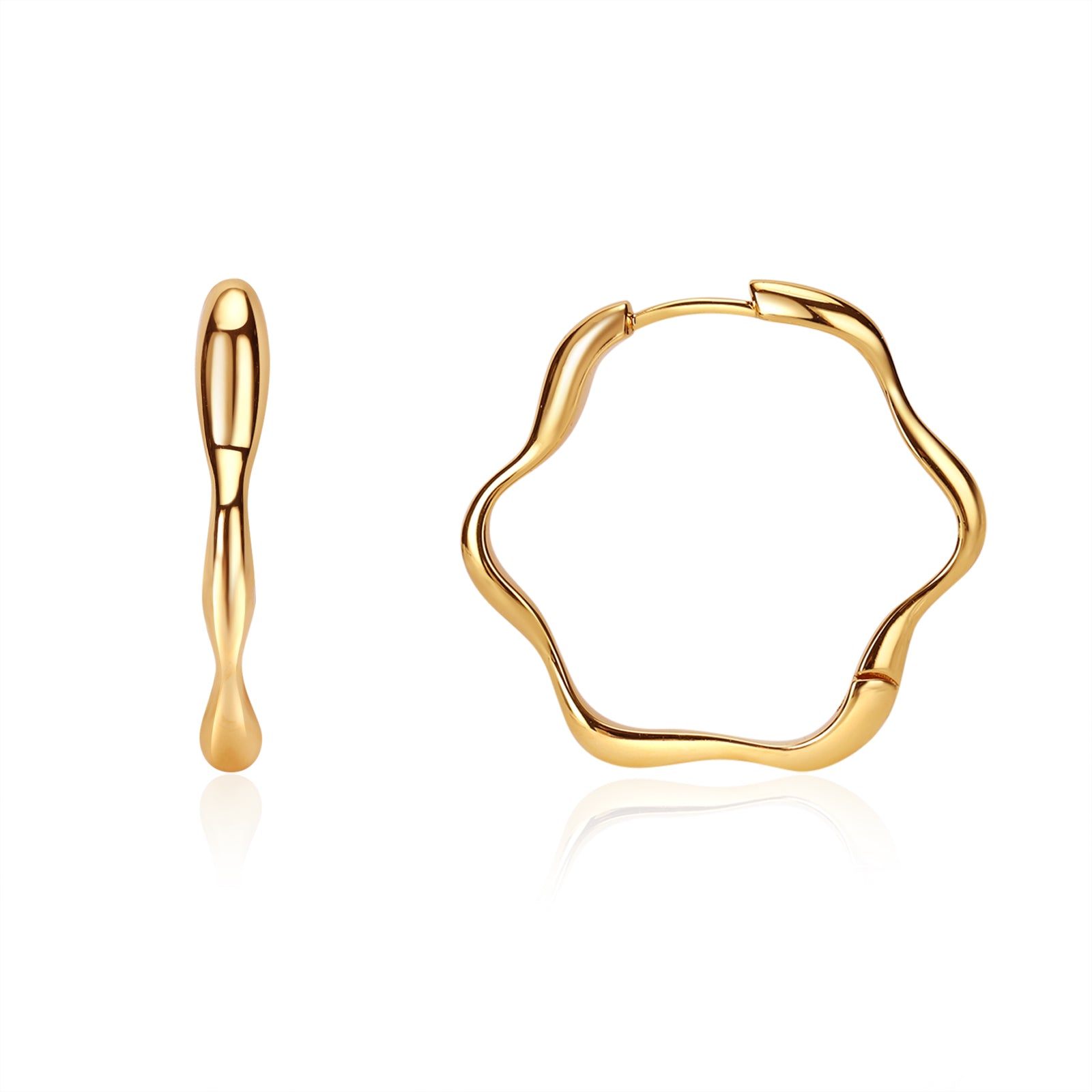 Complete Wave Hoop in Gold