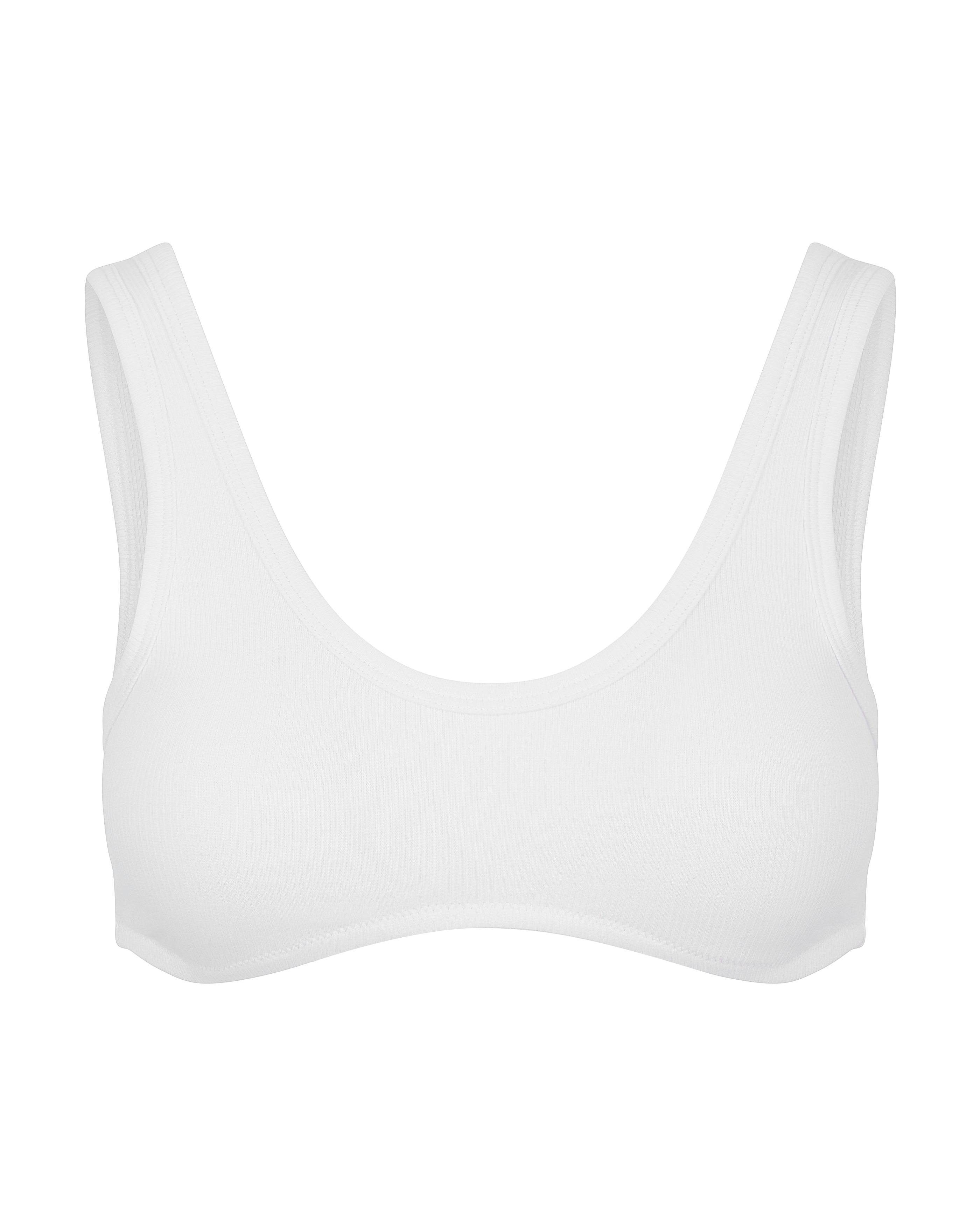 The Organic Cotton Dip Front Bralette - Cotton White