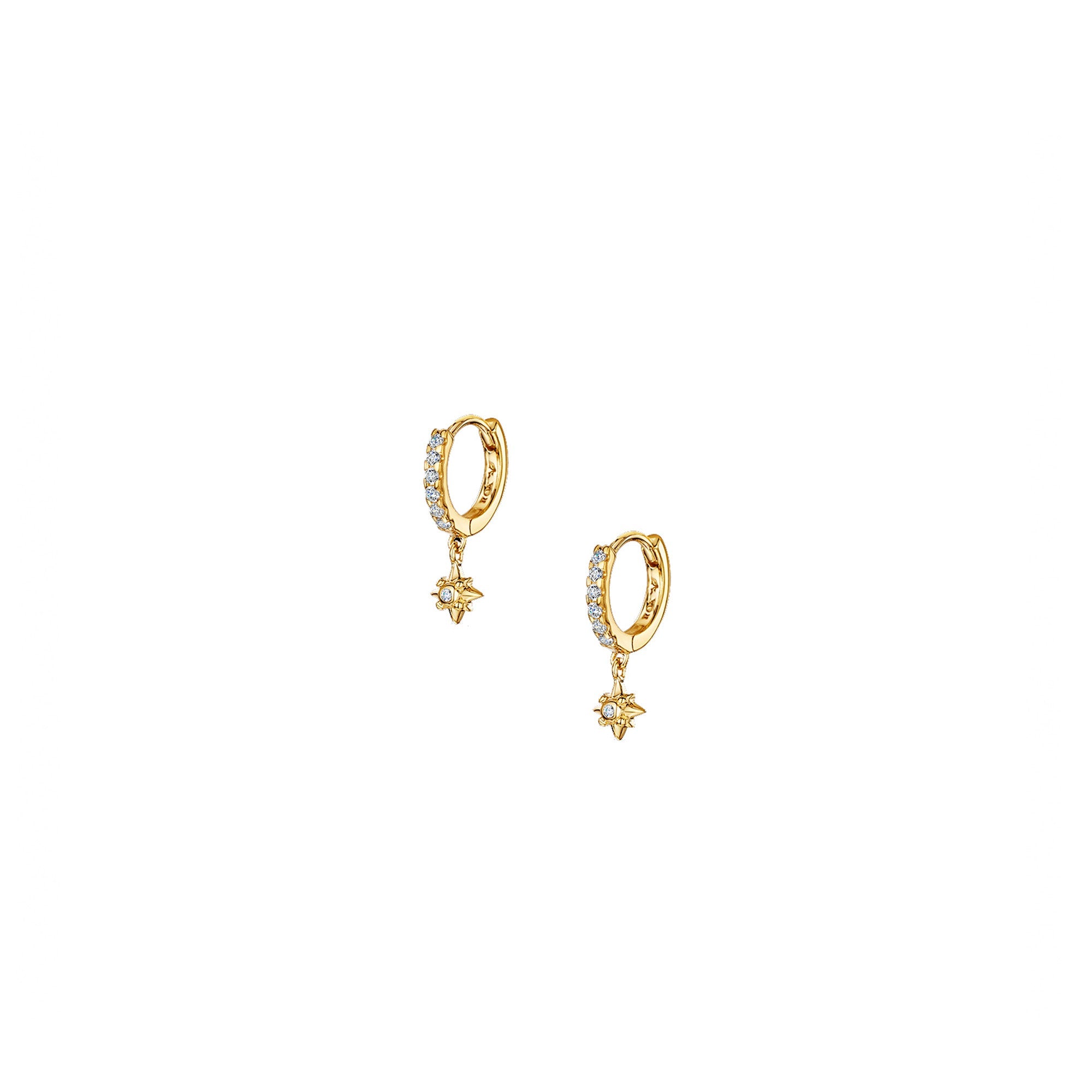 Gold Cosmic Star Glitter Hoops