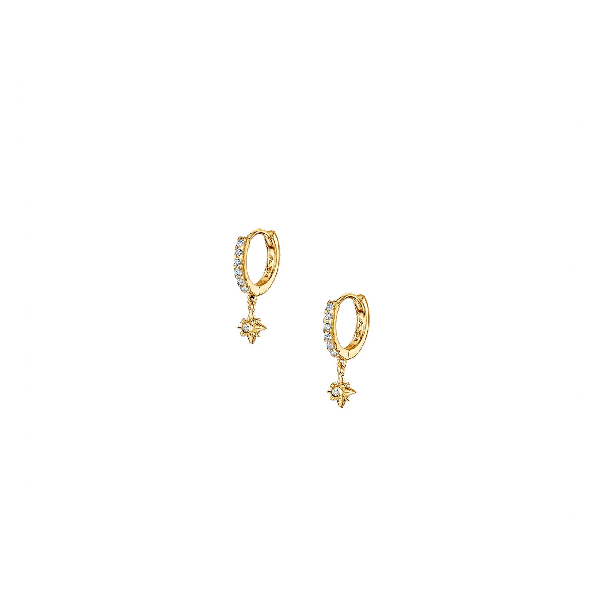 Gold Cosmic Star Glitter Hoops