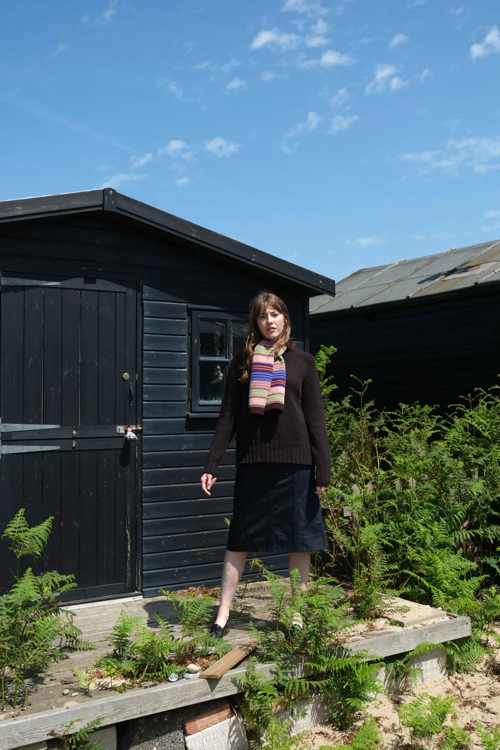 Small Striped Scarf in Quartz Colours