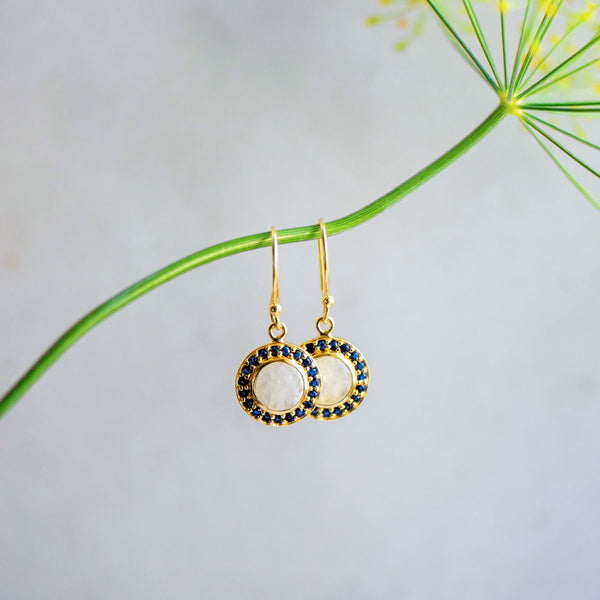 Carousel Drops in Moonstone and Sapphire Zirconia