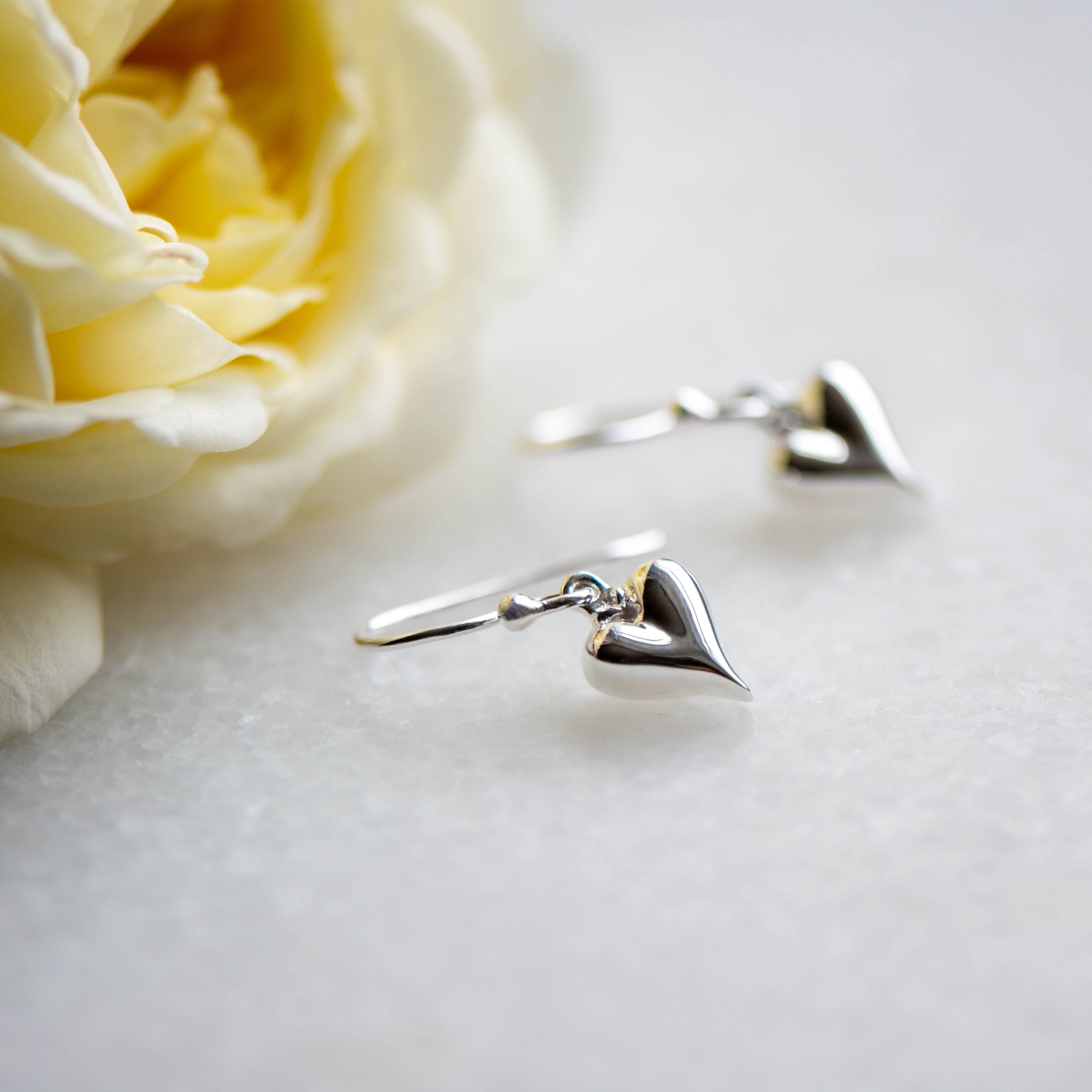 Mini Heart Drops in Silver