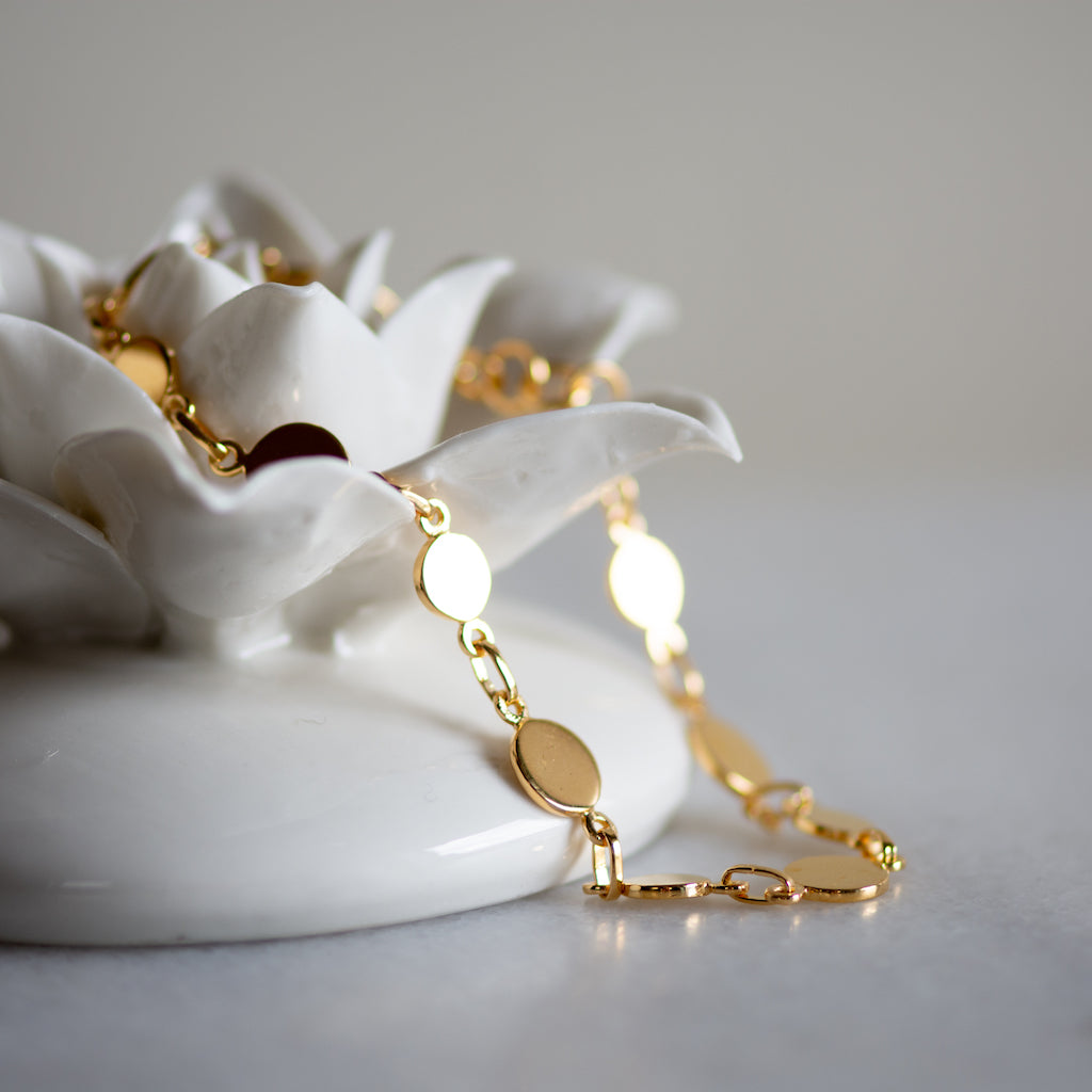 Double Disk Bracelet in Gold
