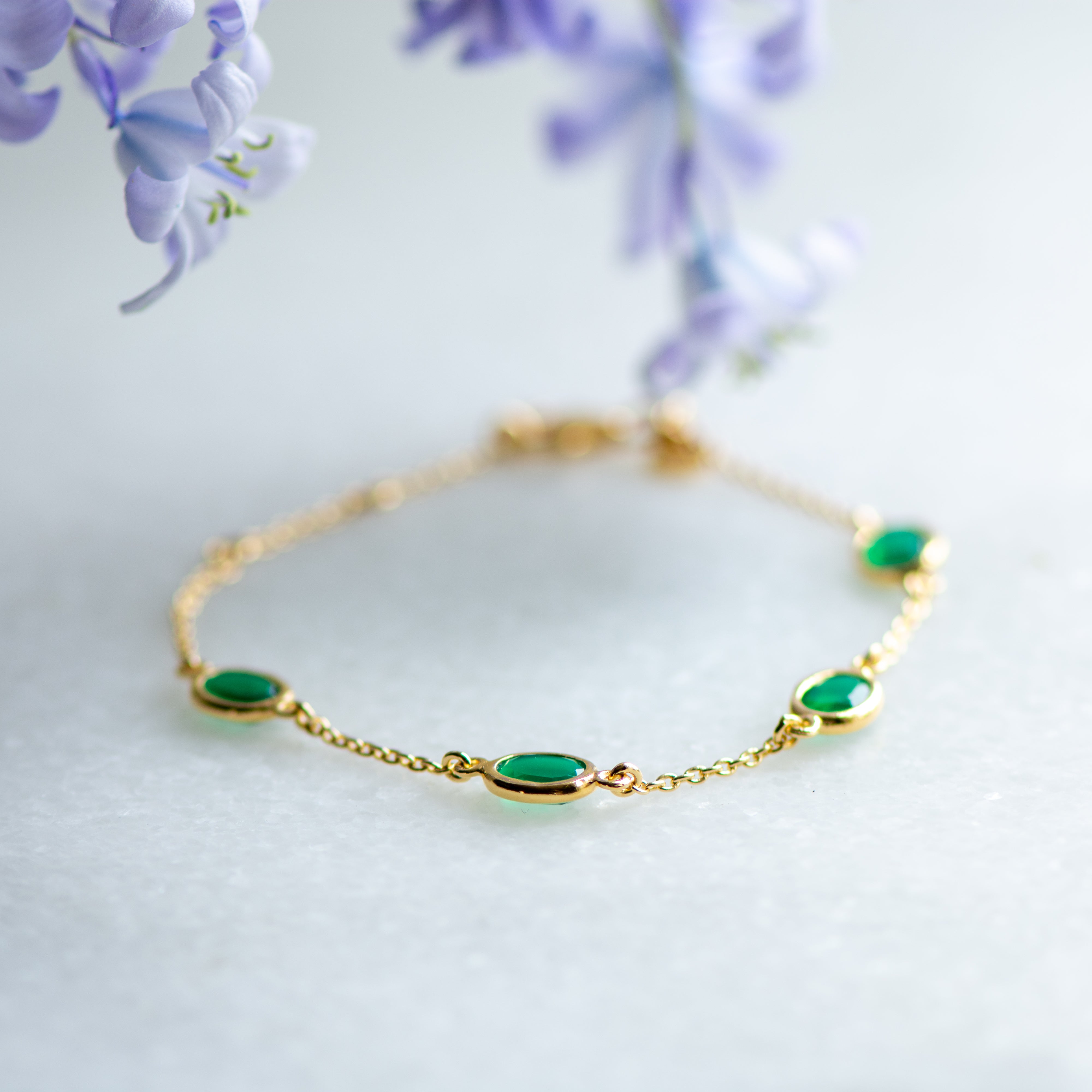 Marilyn Bracelet in Gold with Green Onyx