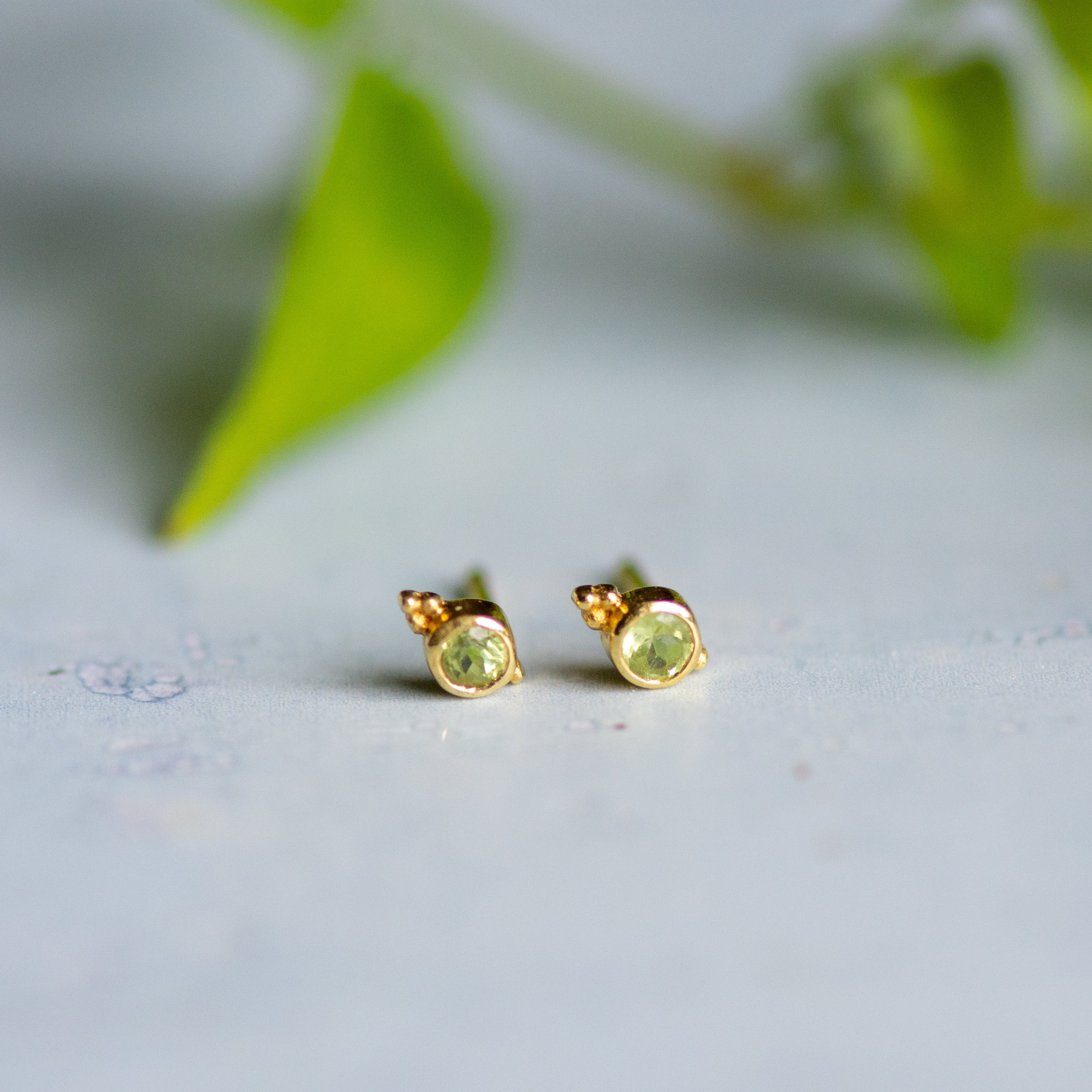 Dudley Stud in Gold with Peridot