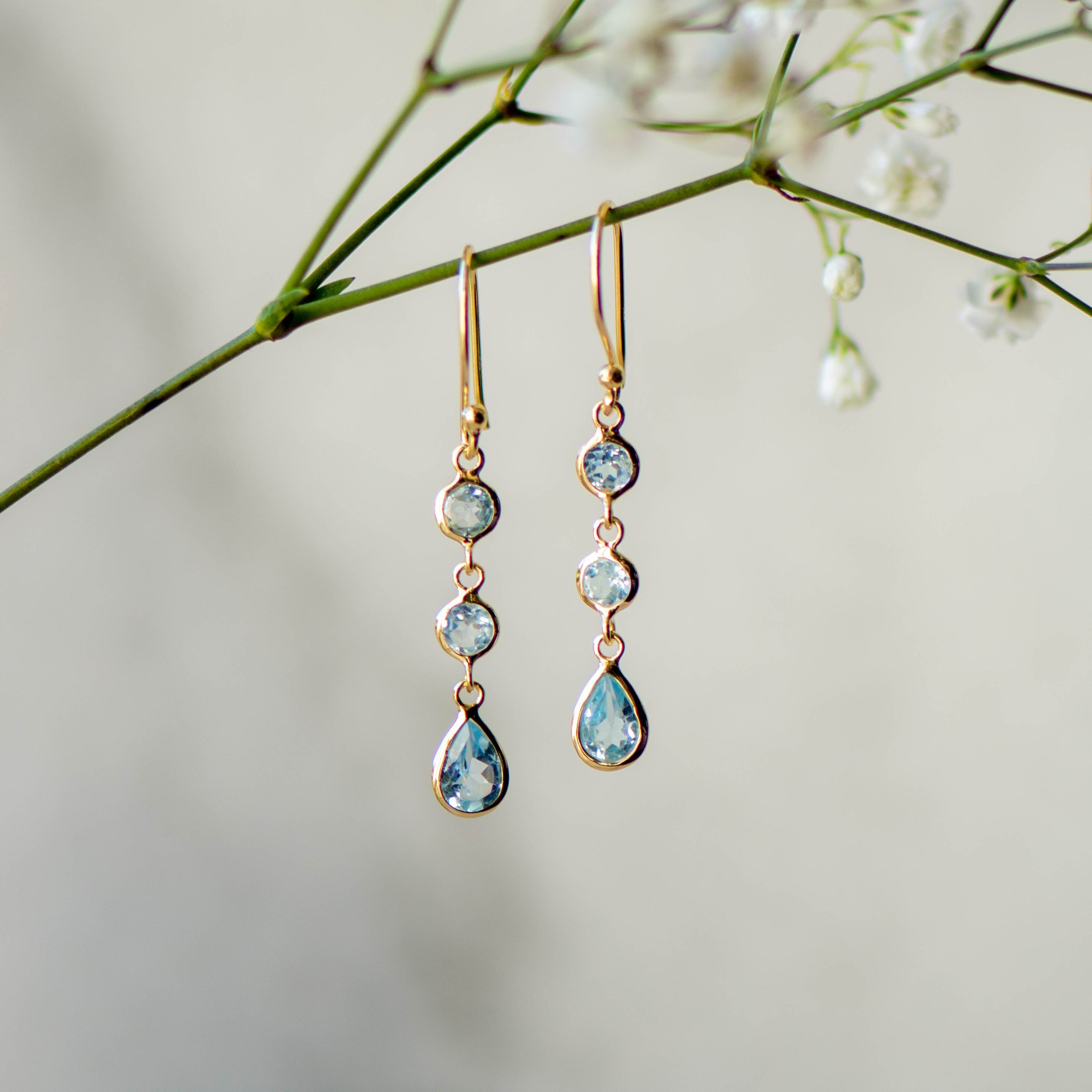 Triple Drop in Sky Blue Topaz