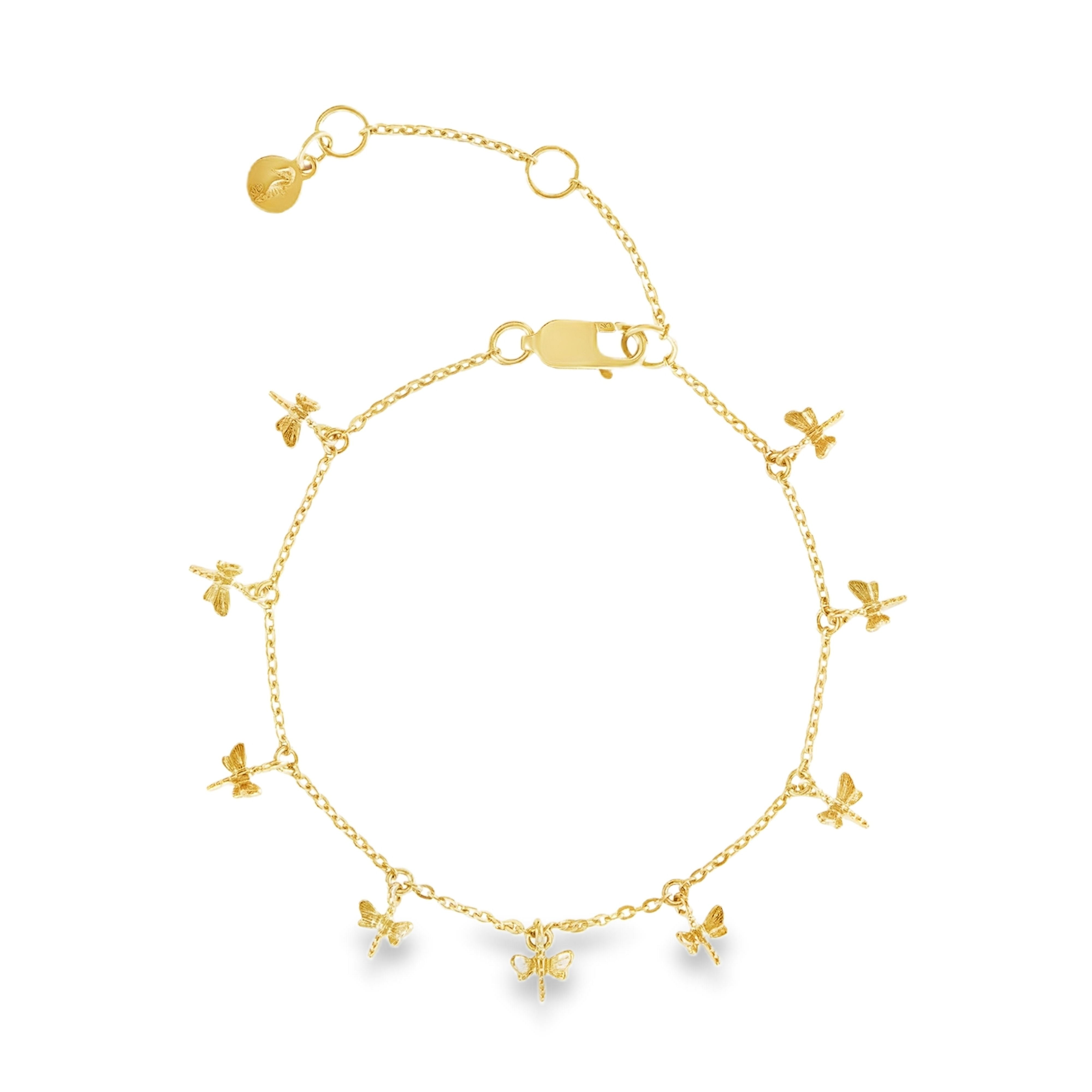 Gold Dancing Dragonflies Bracelet