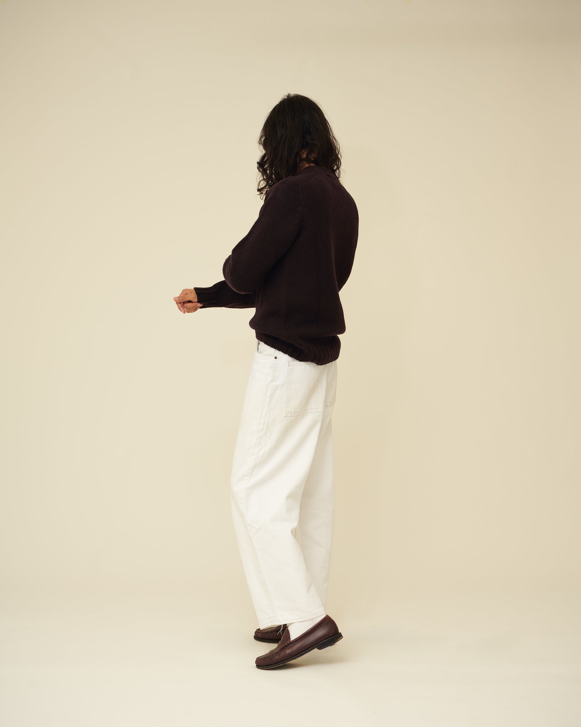 Chunky Merino Lambswool Jumper - Dark Brown