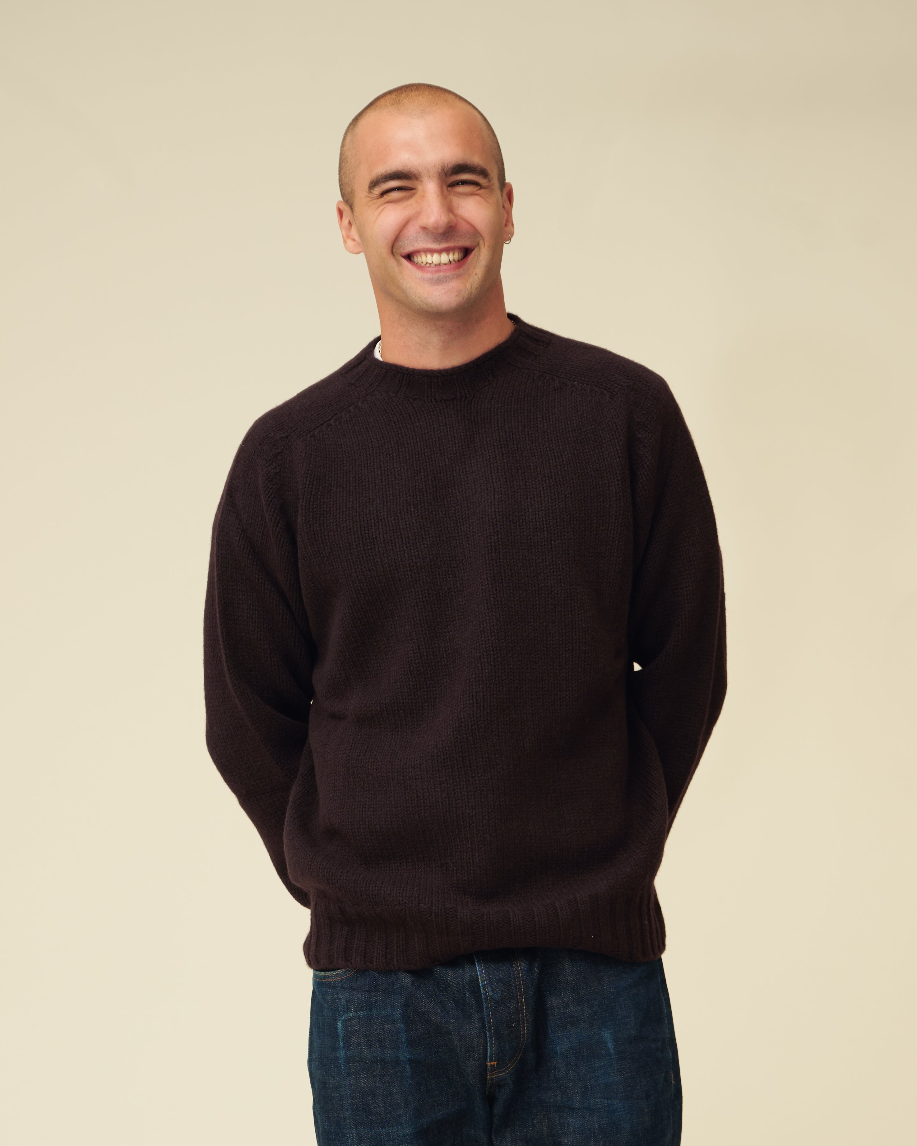 Chunky Merino Lambswool Jumper - Dark Brown