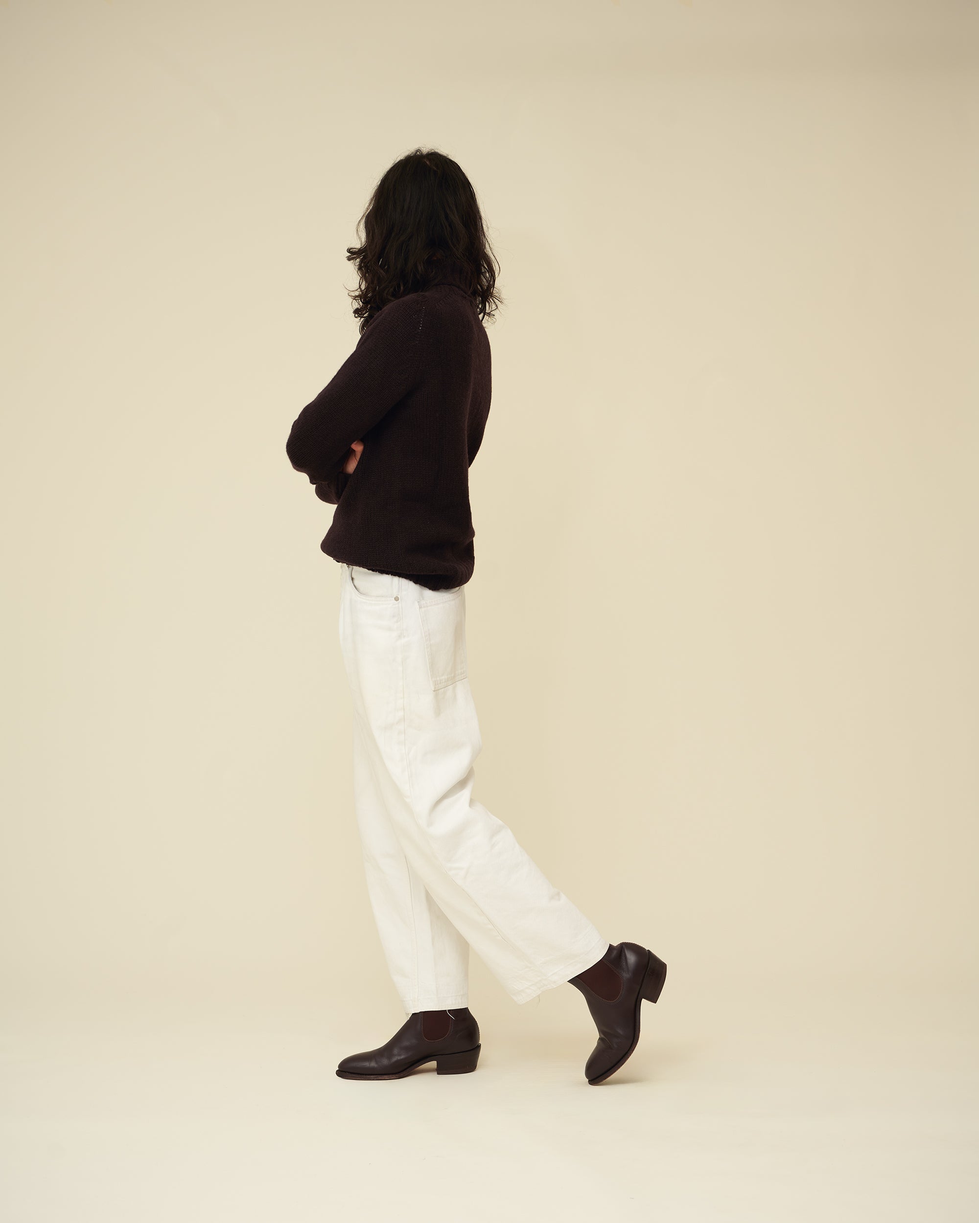 Chunky Merino Lambswool Roll Neck - Dark Brown (Knitted-to-Order)