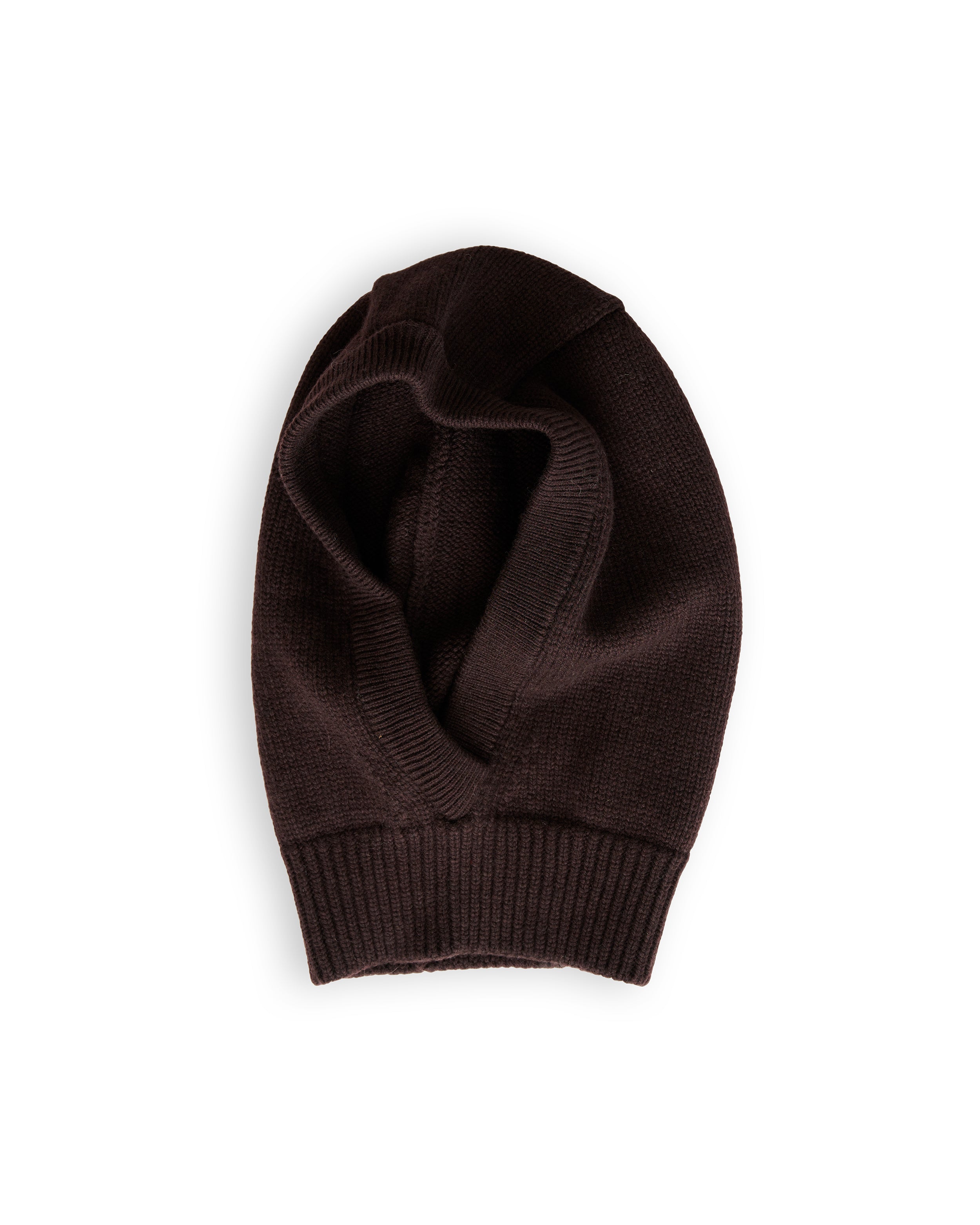 Merino Lambswool Hood - Dark Brown (Knitted-to-Order)