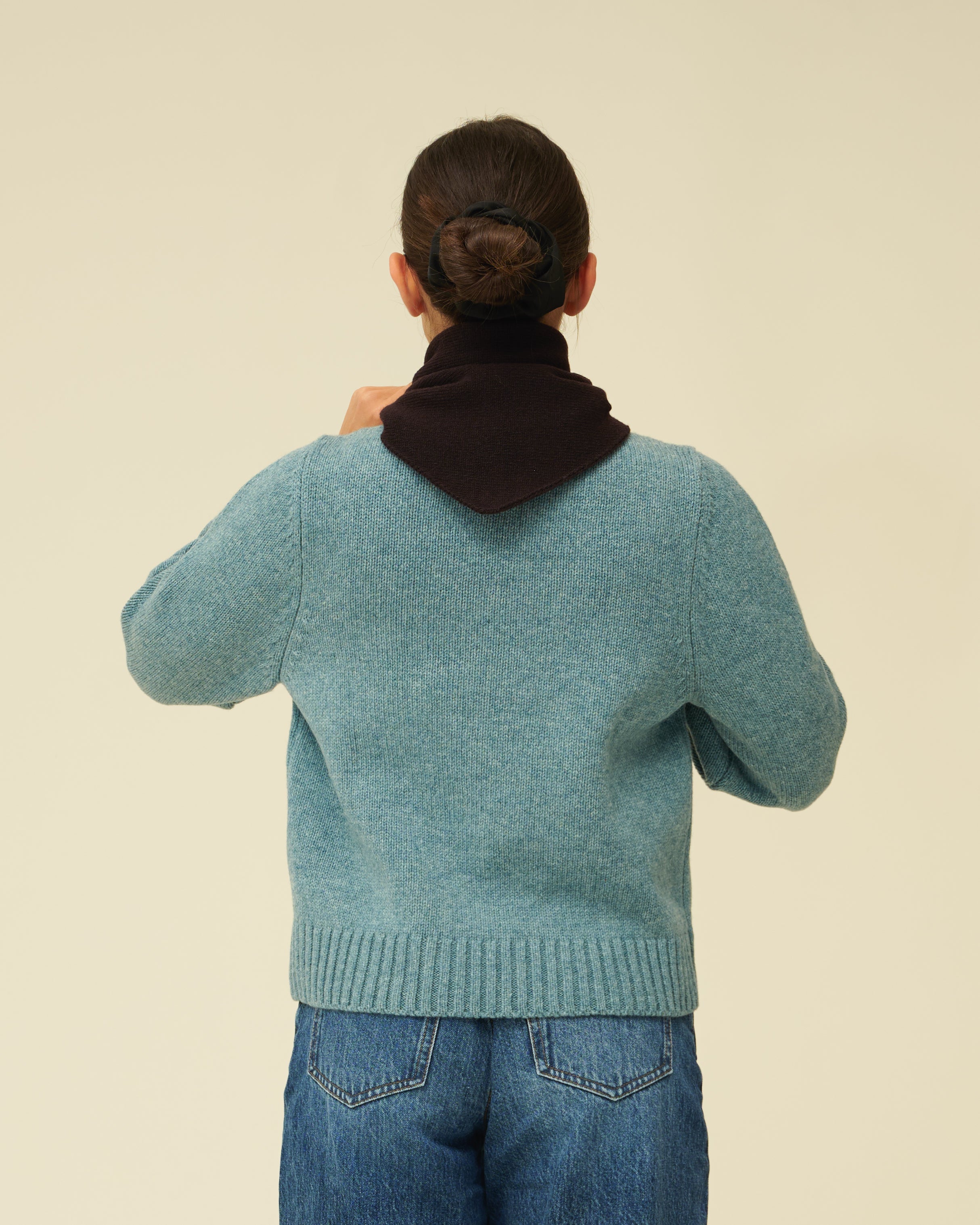 Merino Lambswool Neckerchief - Dark Brown
