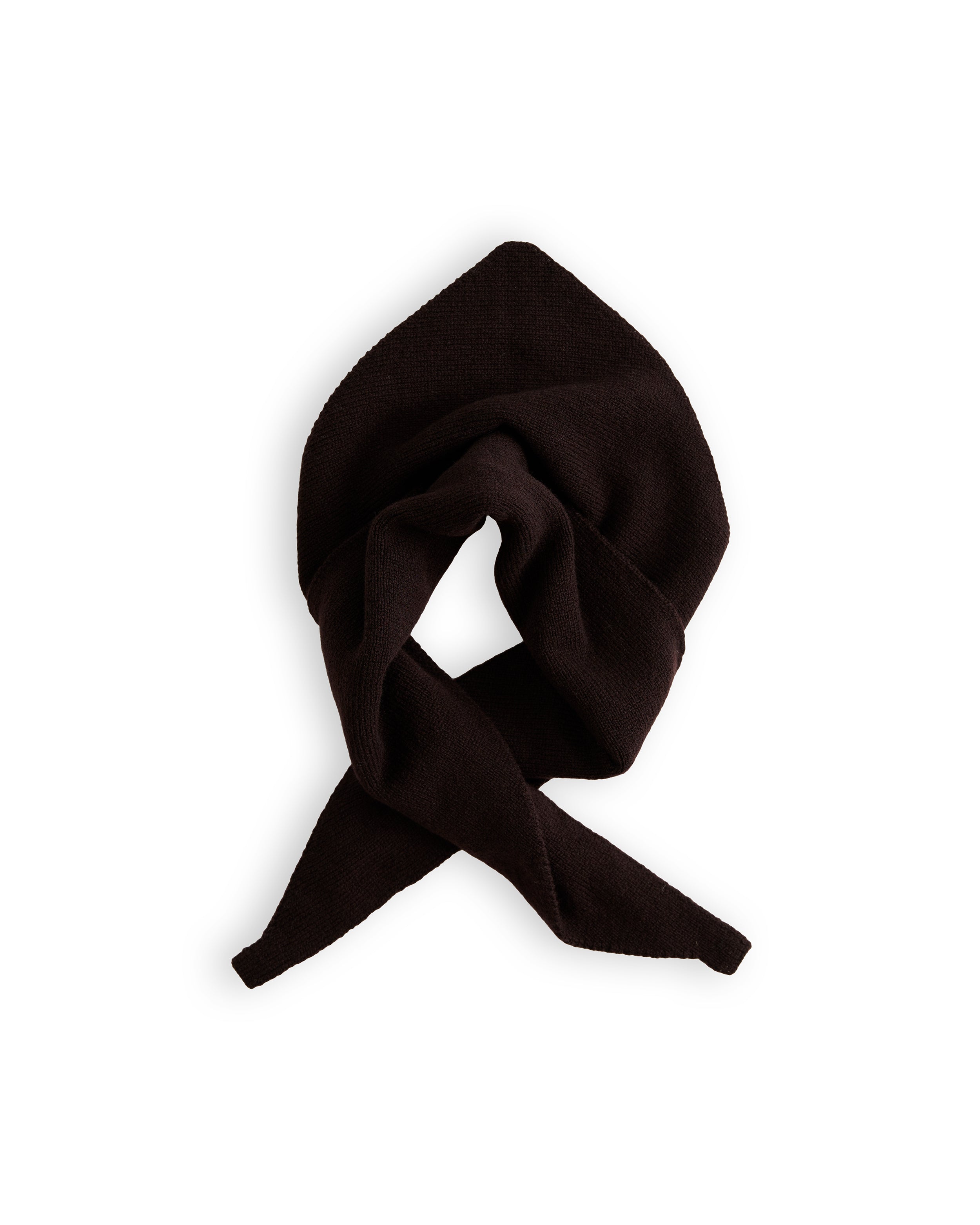 Merino Lambswool Neckerchief - Dark Brown (Knitted-to-Order)