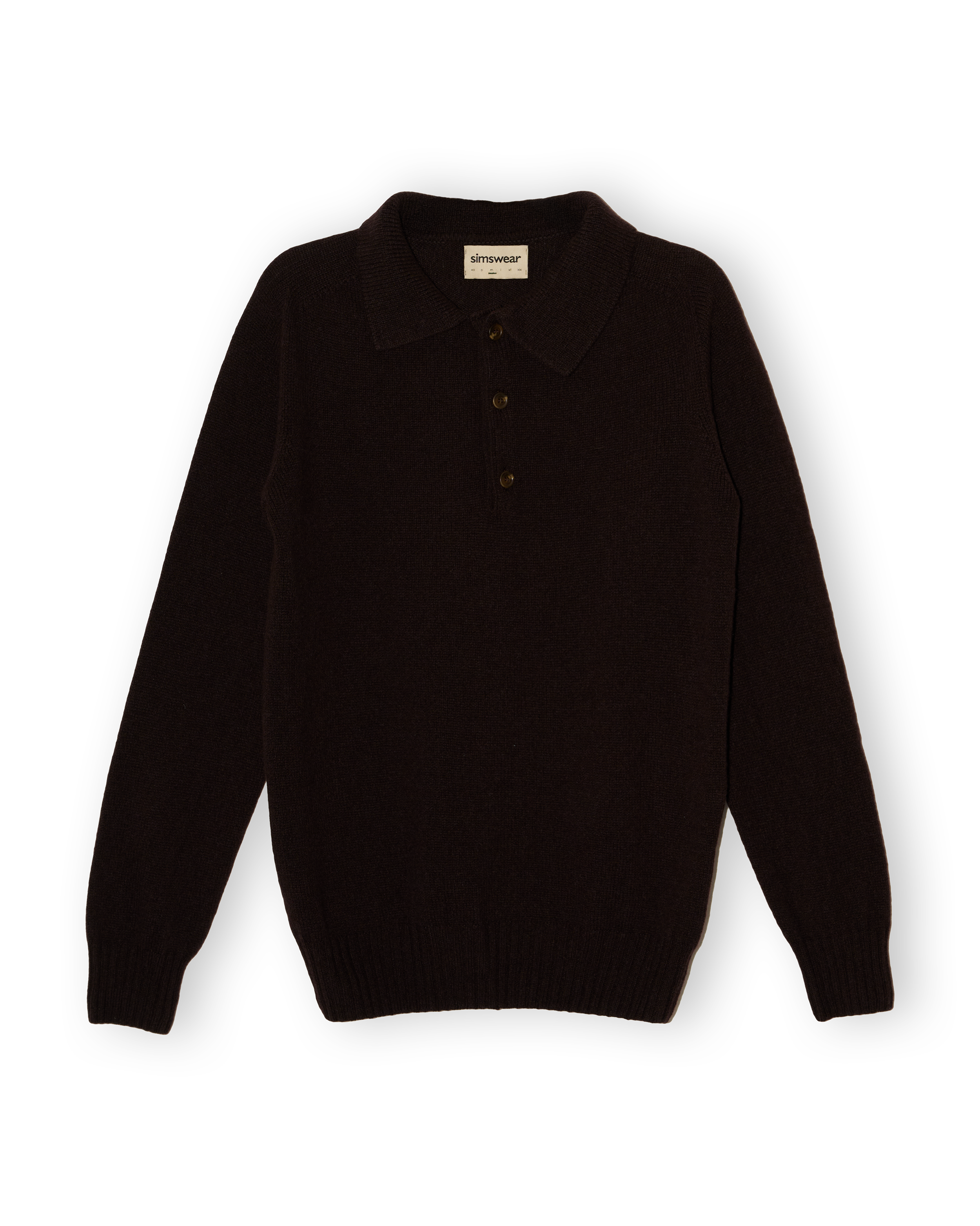 Merino Lambswool Rugby Jumper - Dark Brown (Knitted-to-Order)