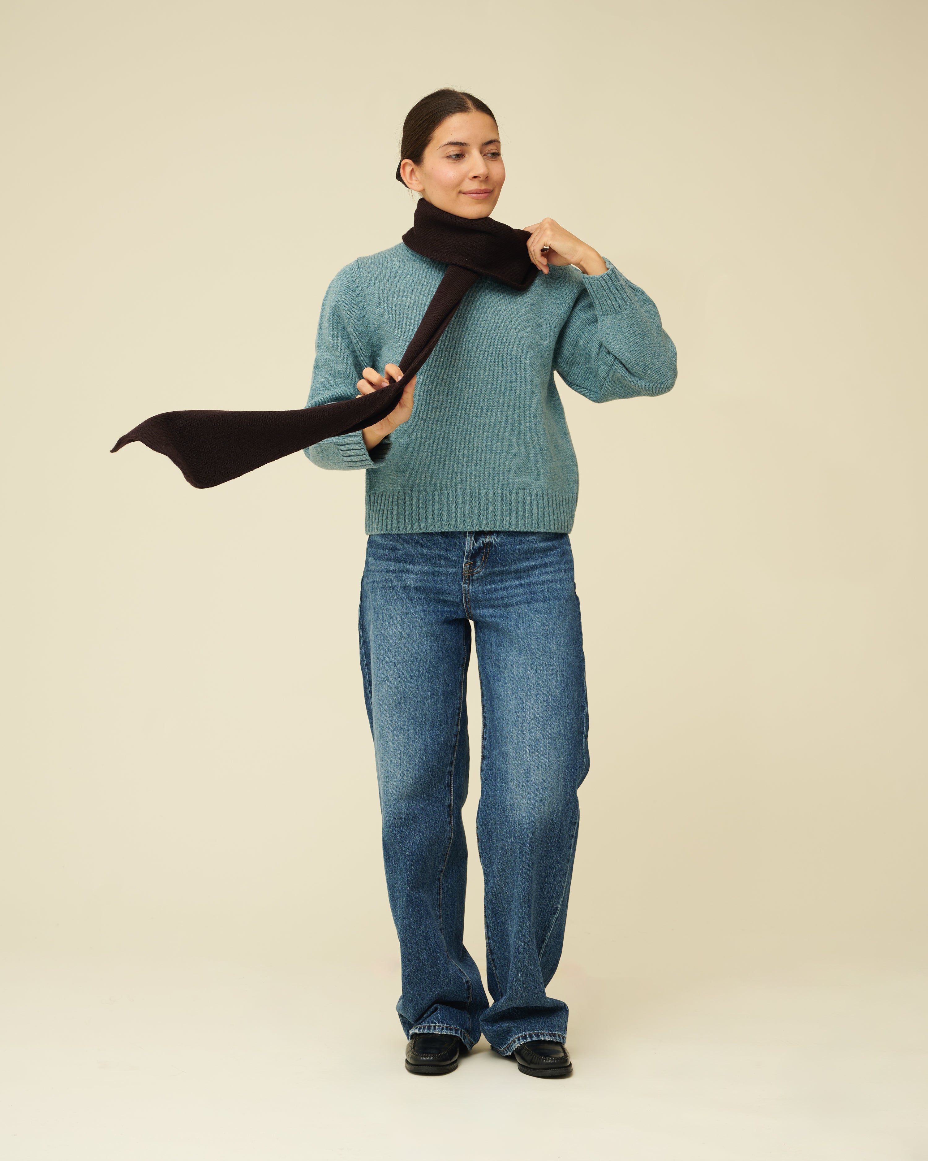 Merino Lambswool Scarf - Dark Brown