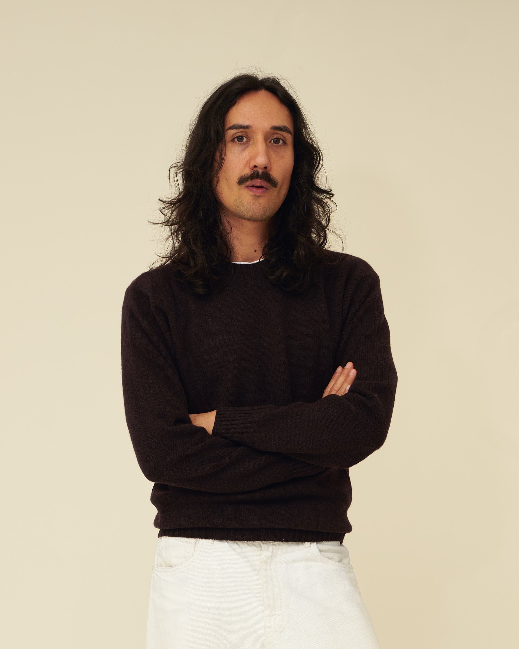 Merino Lambswool Jumper - Dark Brown (Knitted-to-Order)