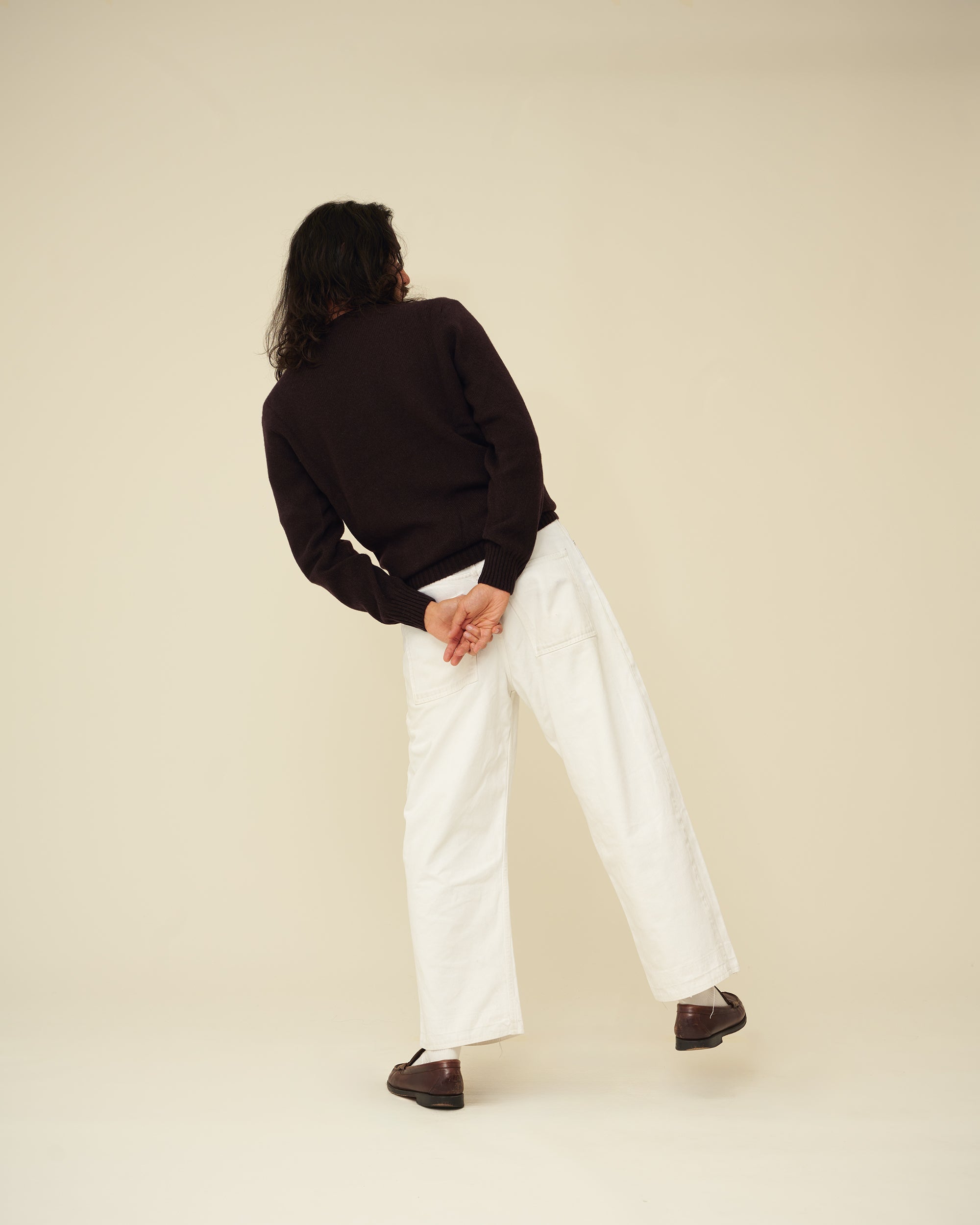 Merino Lambswool Jumper - Dark Brown (Knitted-to-Order)