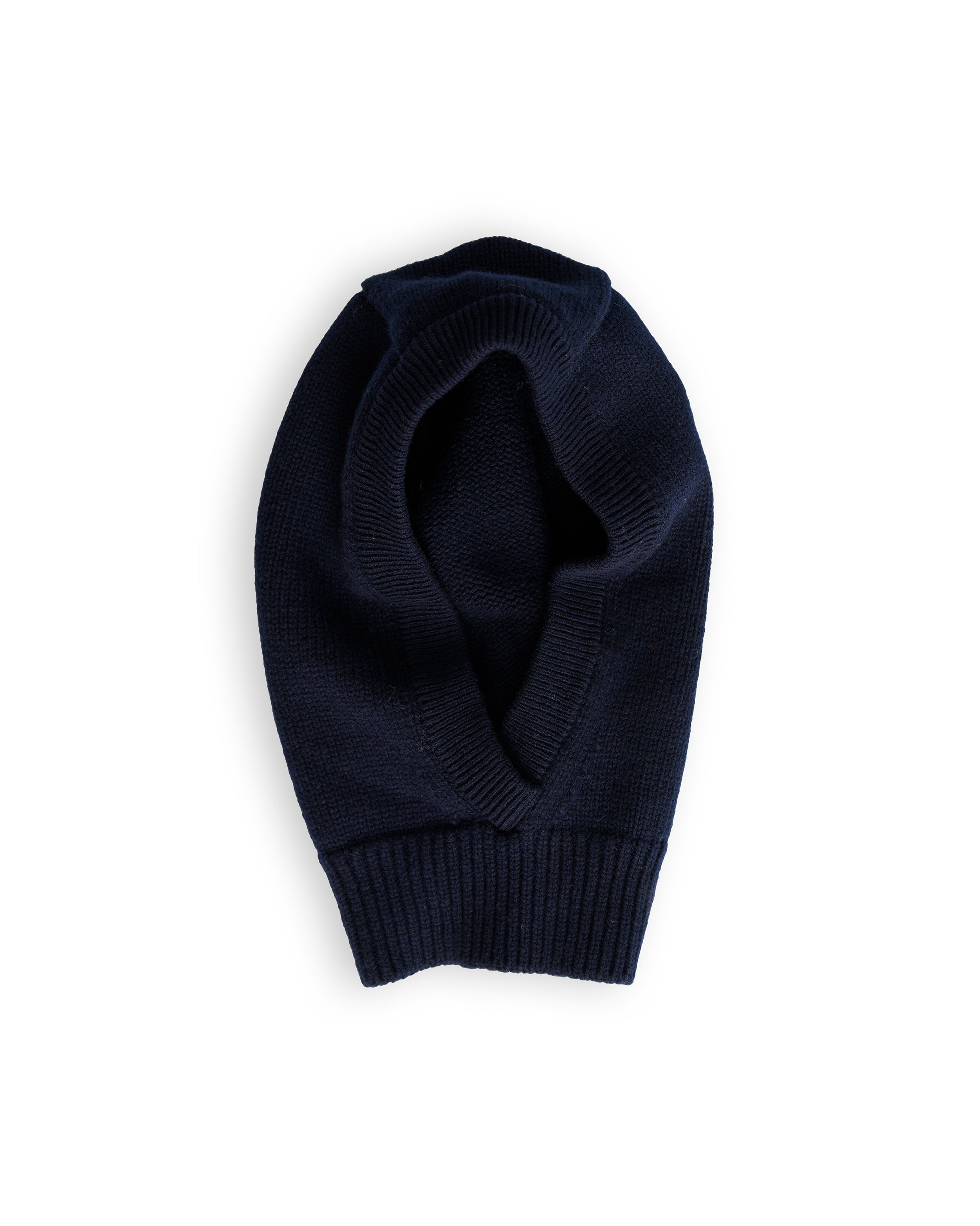 Merino Lambswool Hood - Navy Blue (Knitted-to-Order)
