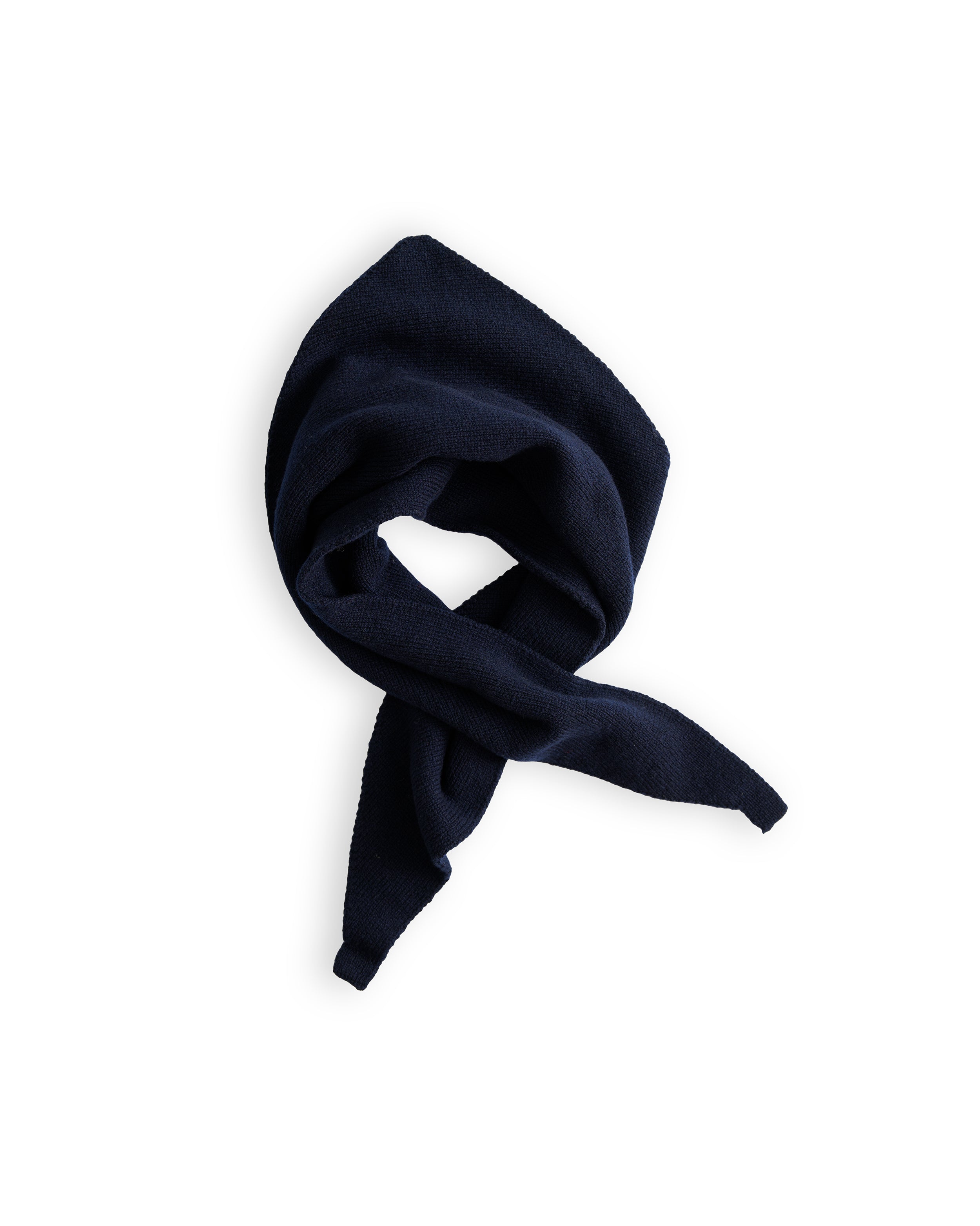 Merino Lambswool Neckerchief - Navy Blue (Knitted-to-Order)